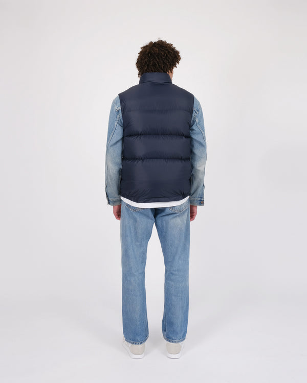 トップス ALOUND VENTILATION NYLON VEST navy Crescent Down Works Down Italian Vest | Streakfree Nylon | Navy