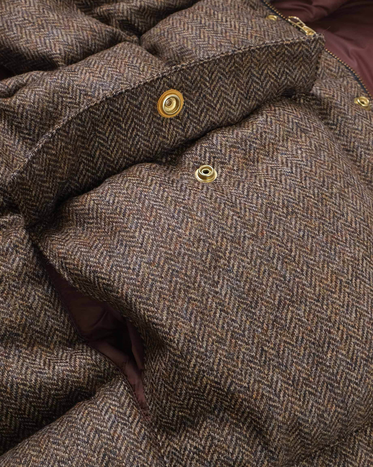 Italian Vest – Quilted Brown Herringbone Wool