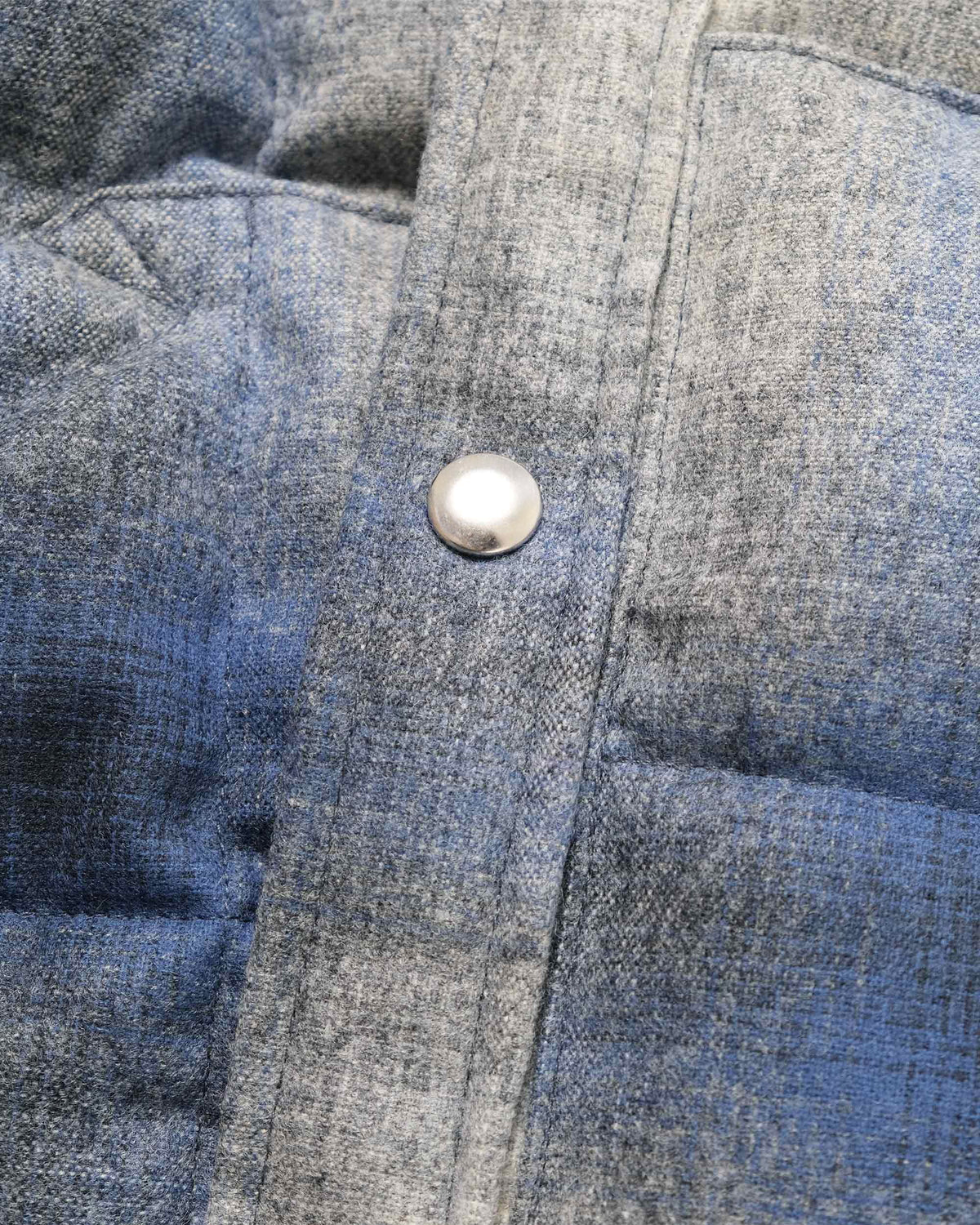 Down Shirt - Wool Plaid - Blue Ombré