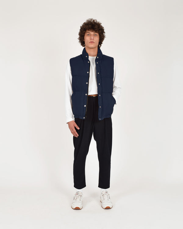 Crescent Down Works Down Italian Vest | Navy