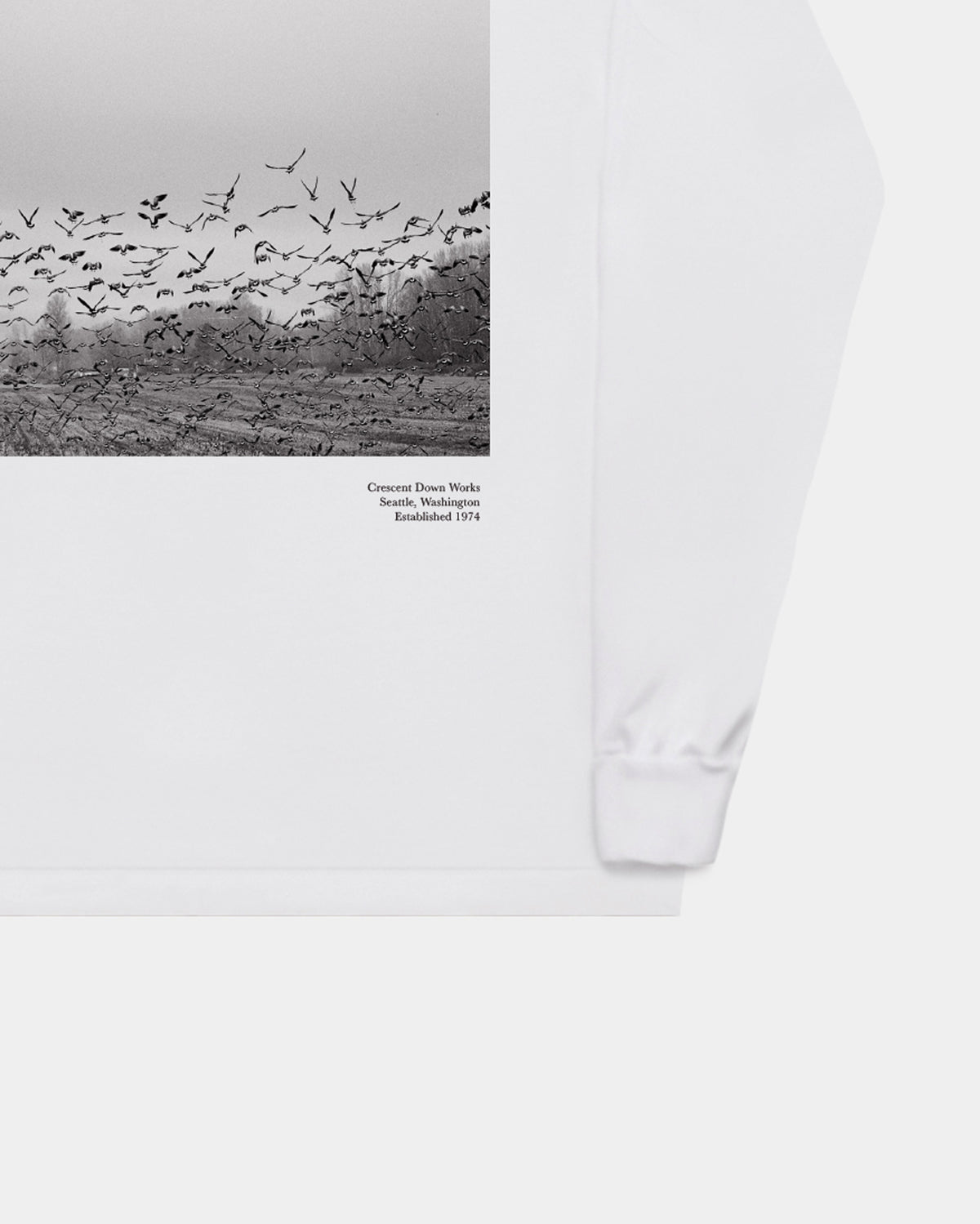 Long Sleeve T-Shirt - Flock of Geese - White