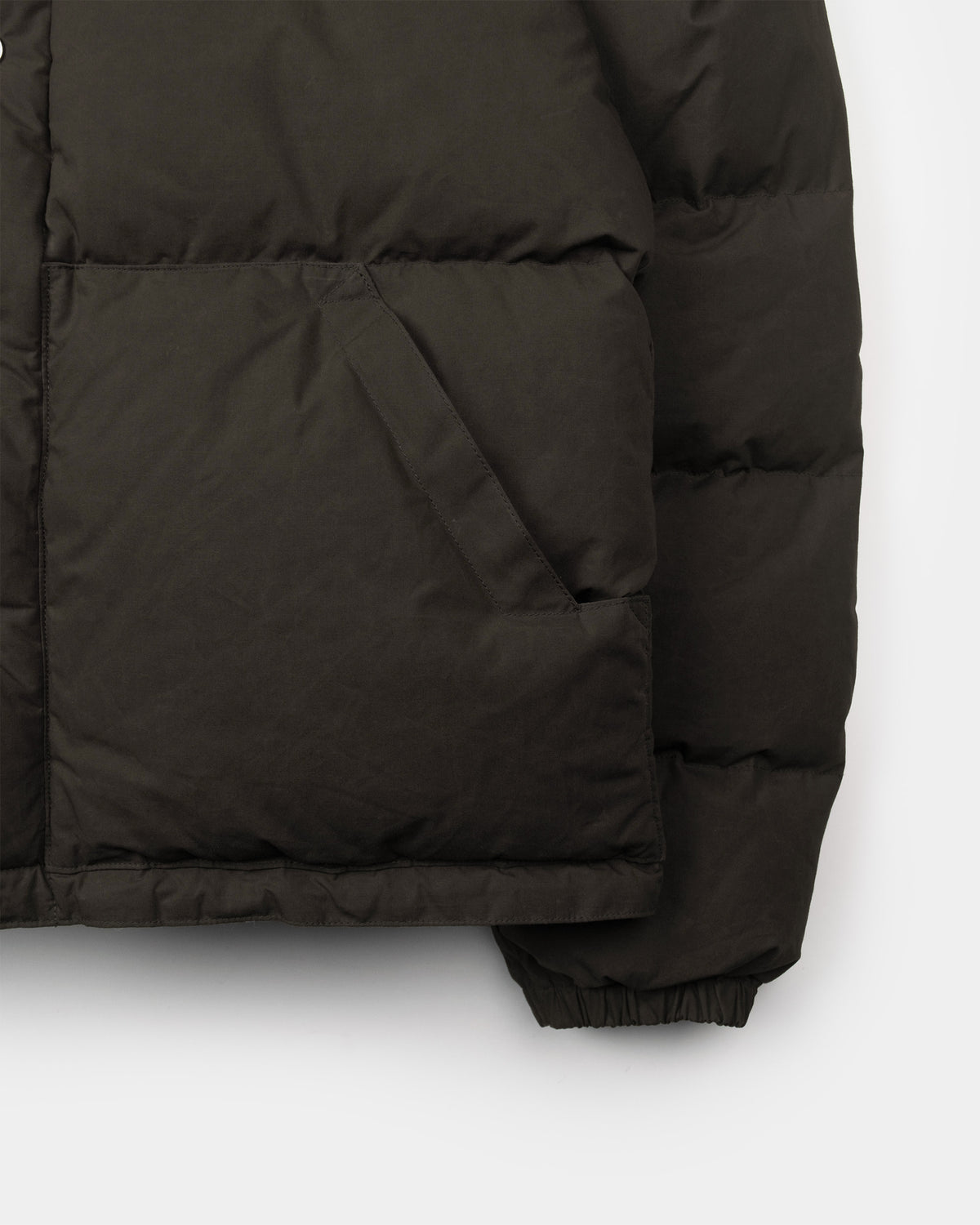 Down Sweater - Dry Wax Cotton - Vintage Black (Dark Brown)