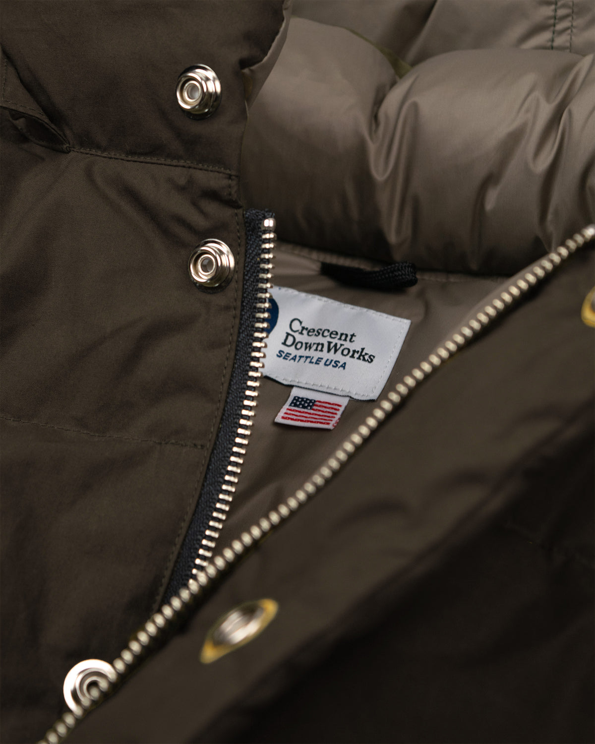 Down Sweater - Dry Wax Cotton - Vintage Black (Dark Brown)