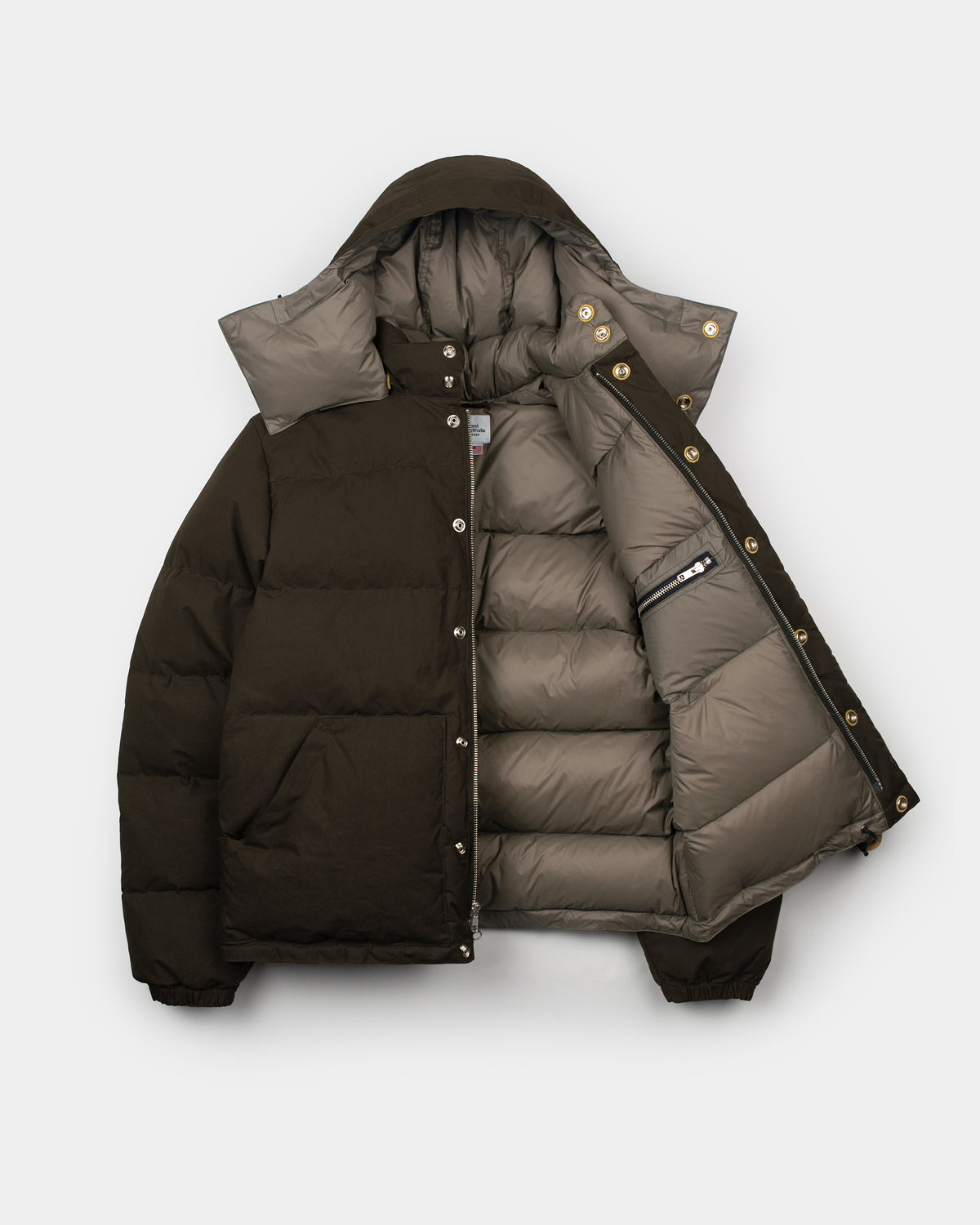 Down Sweater - Dry Wax Cotton - Vintage Black (Dark Brown)