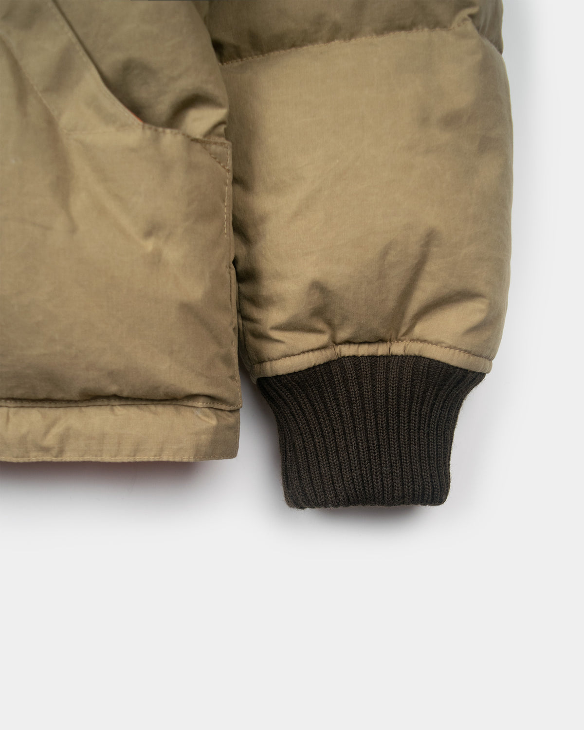 Down Sweater - Dry Wax Cotton - Golden Khaki &amp; Rust