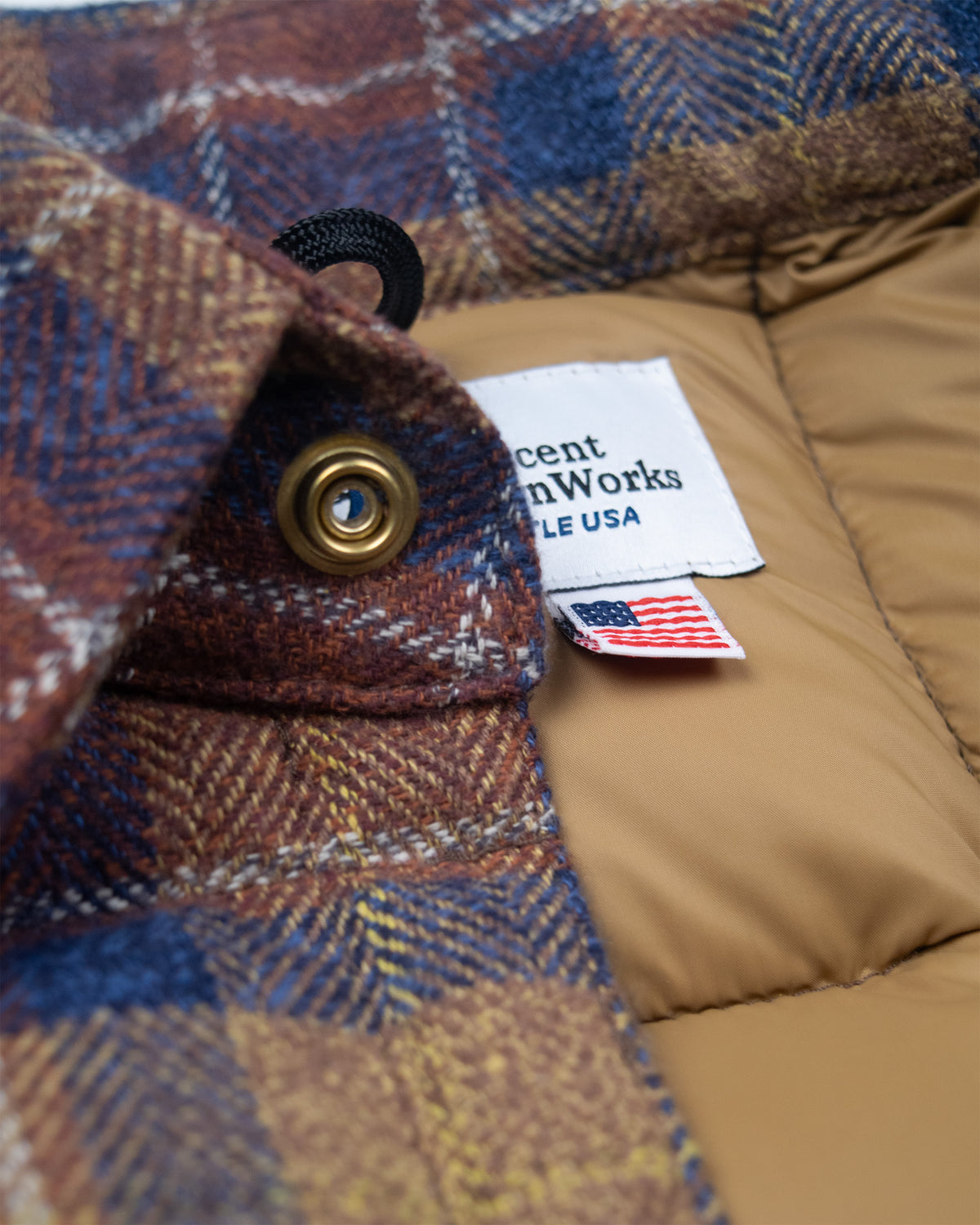 Down Shirt – Cotton Flannel - Brownstone Blue Plaid