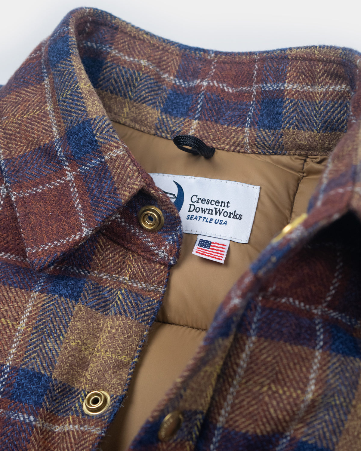 Down Shirt – Cotton Flannel - Brownstone Blue Plaid