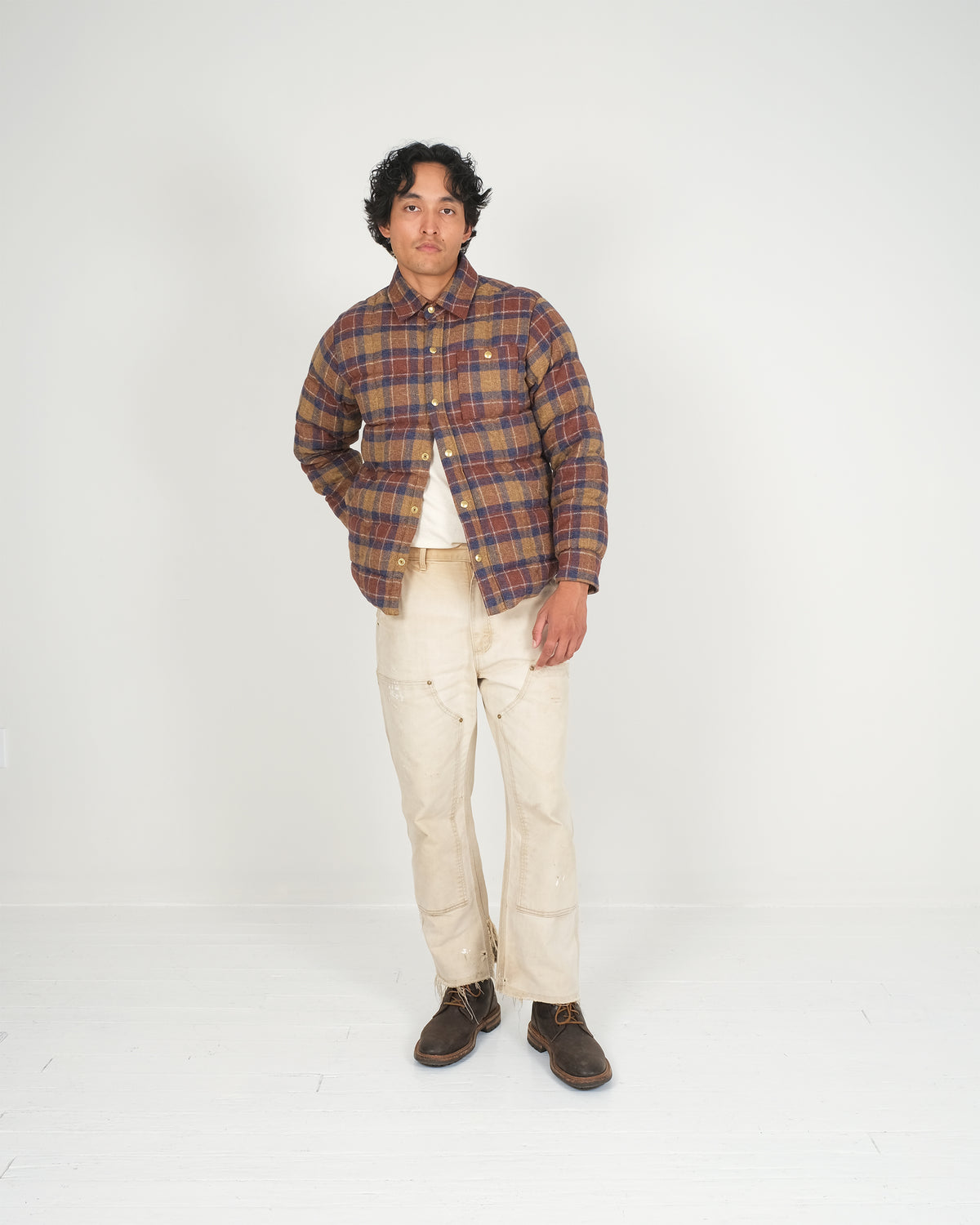 Down Shirt – Cotton Flannel - Brownstone Blue Plaid