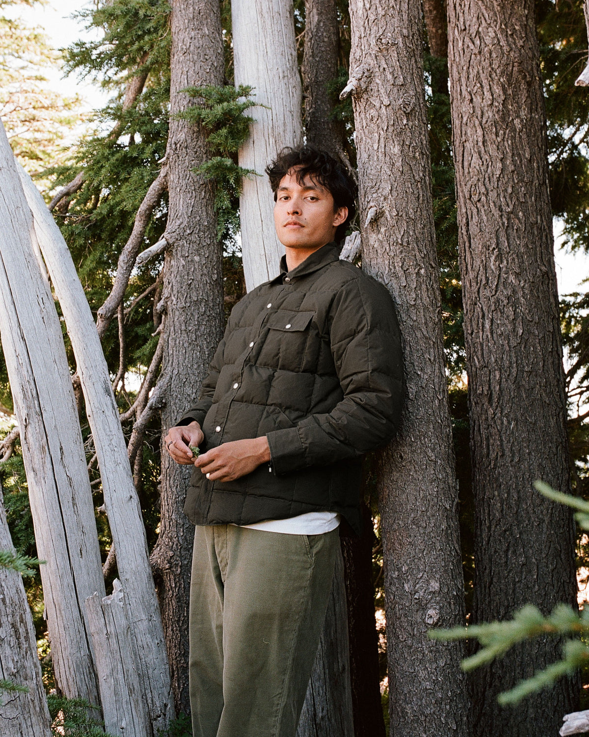 Down Shirt - Dry Wax Cotton - Vintage Black (Dark Brown)