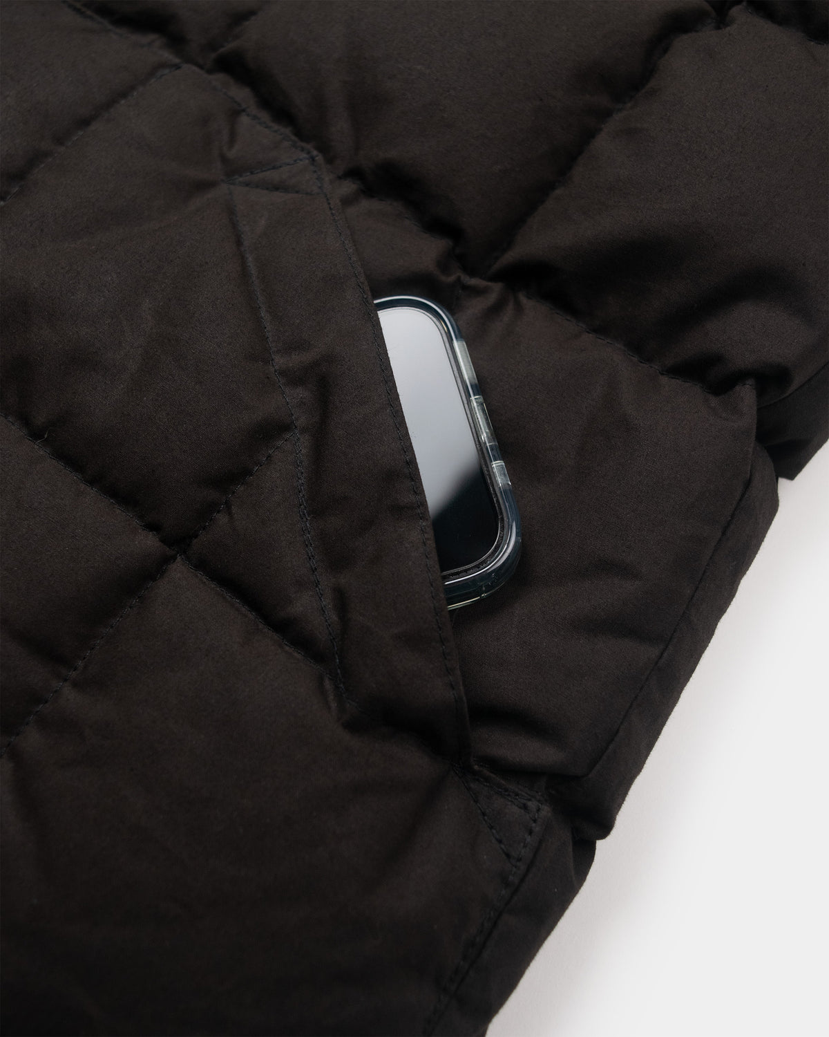 Down Shirt - Dry Wax Cotton - Vintage Black (Dark Brown)