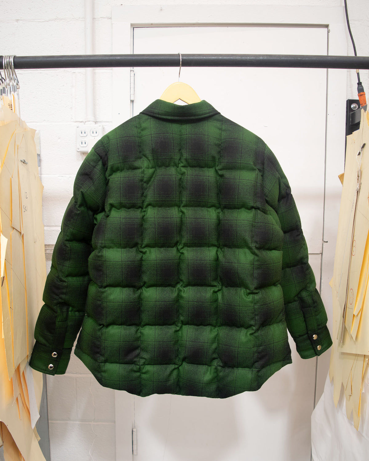 Sample Series | Down Shirt | Wool Plaid Green Ombre