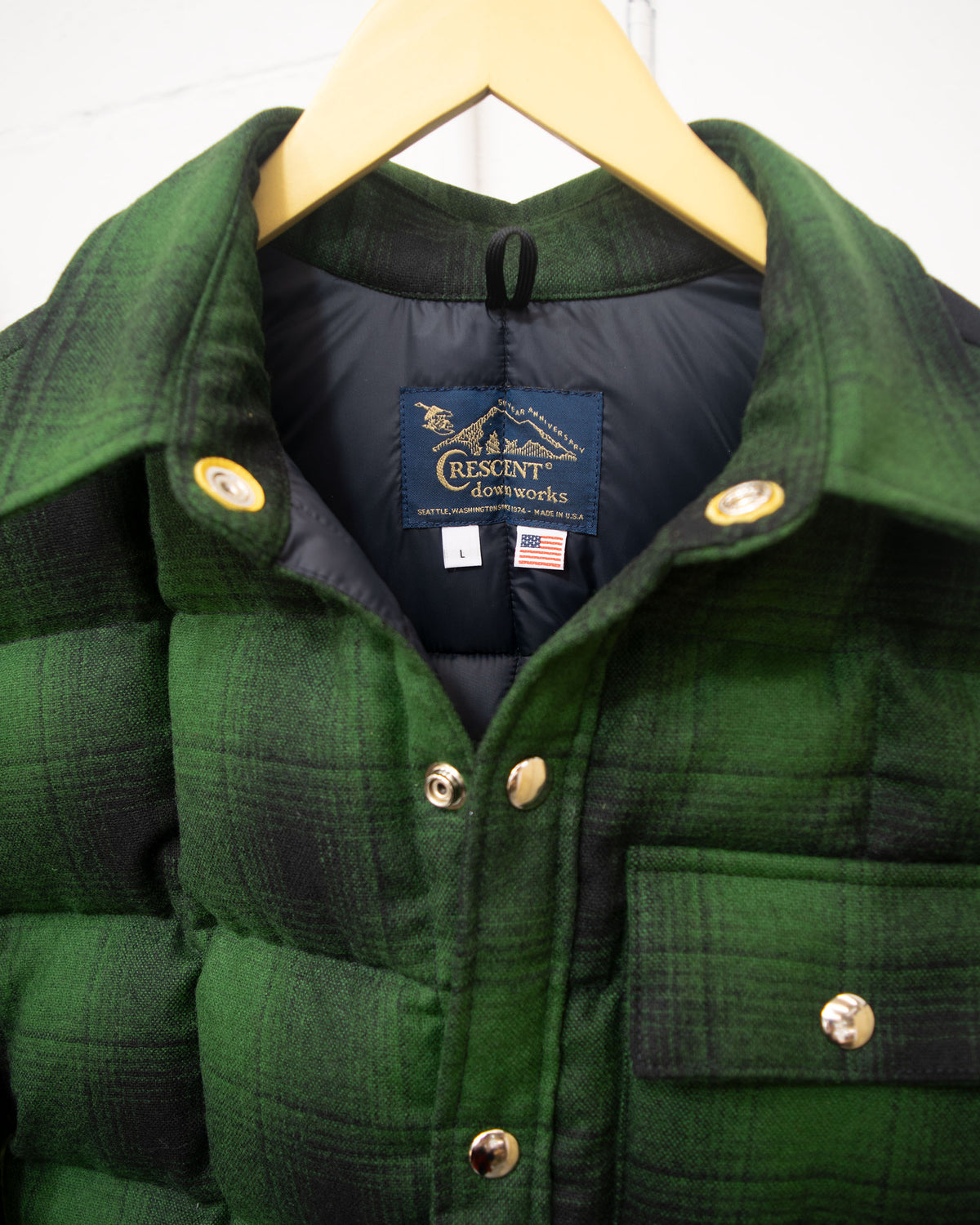 Sample Series | Down Shirt | Wool Plaid Green Ombre