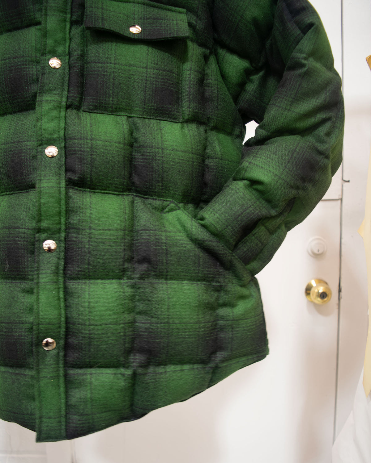 Sample Series | Down Shirt | Wool Plaid Green Ombre