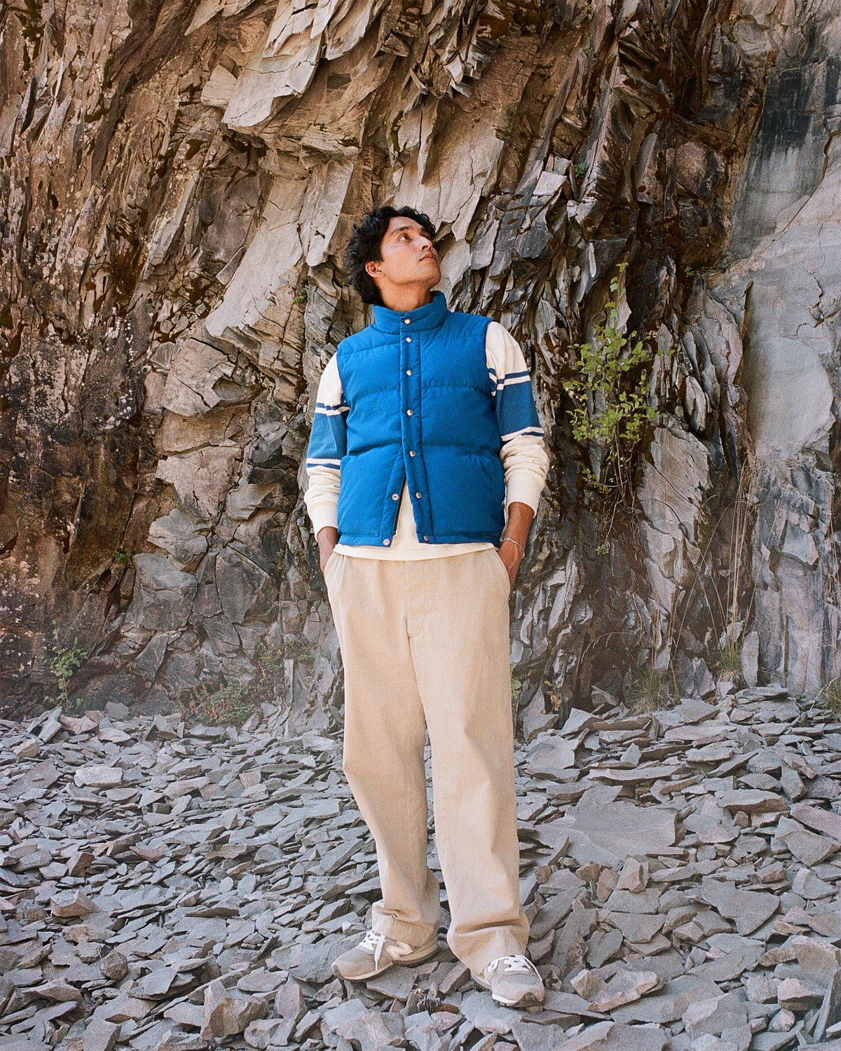 Down Italian Vest - Titan Blue