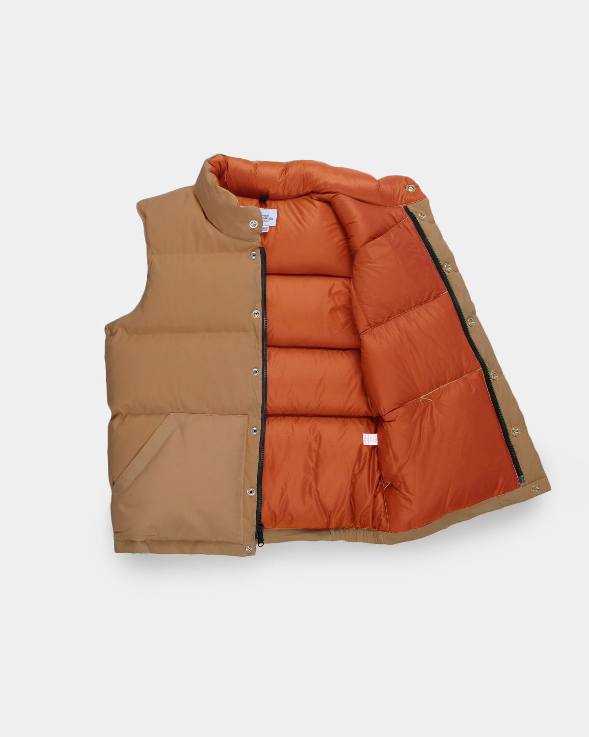 Down Italian Vest - Tan &amp; Rust