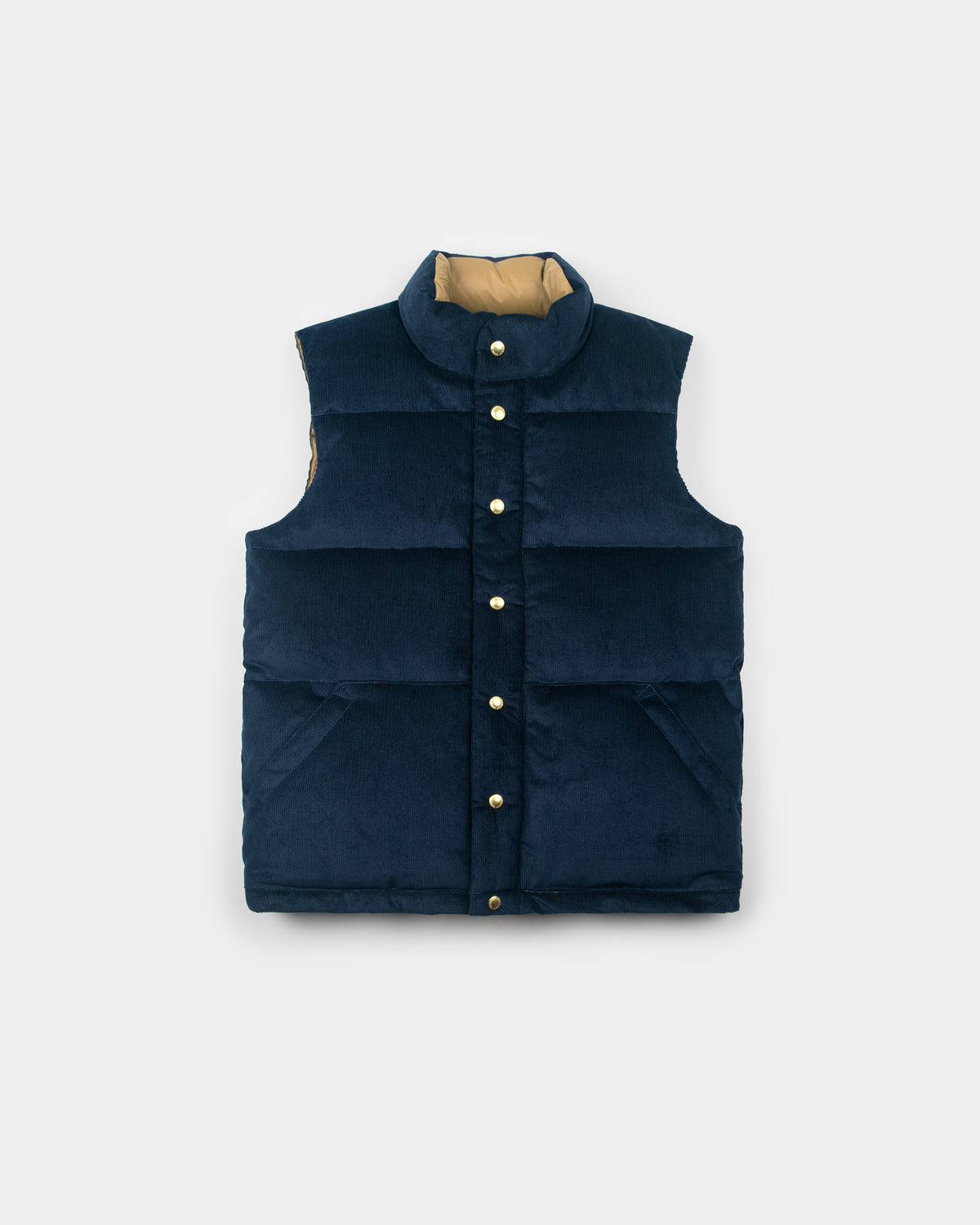 Down Italian Vest - Corduroy - Navy