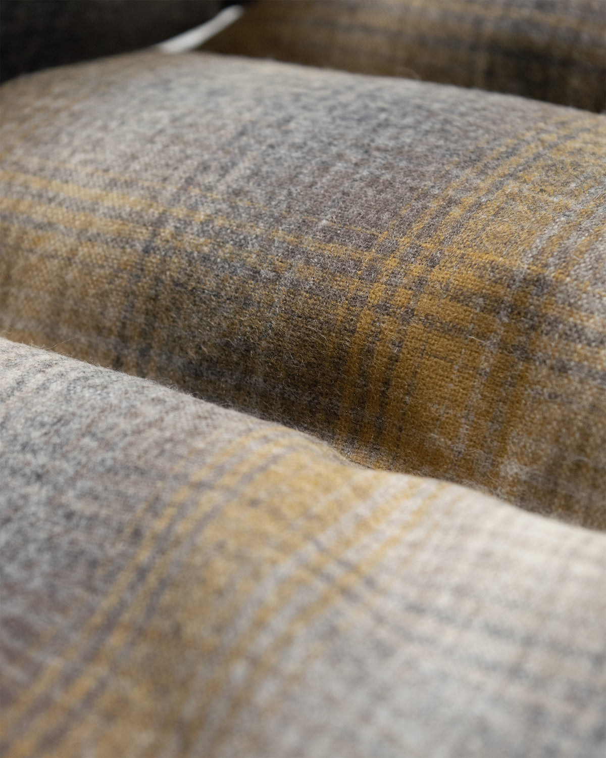 Down Italian Vest - Reversible Wool Flannel & Dry Wax Cotton - Meadow Plaid