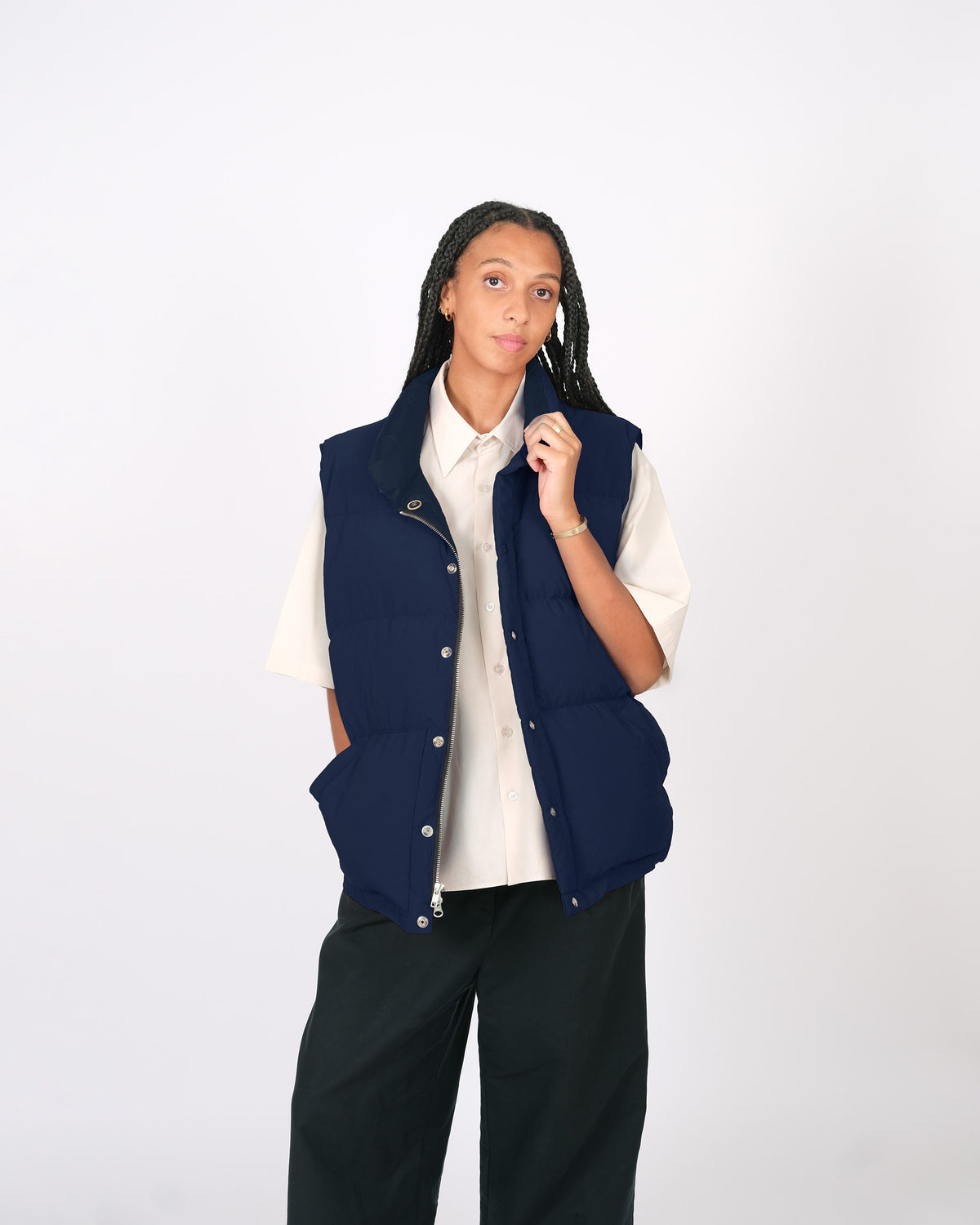 Down Italian Vest - Recycled Ripstop - Navy