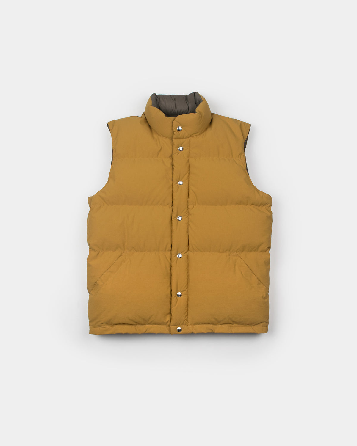 Down Italian Vest - Recycled Ripstop - Mustard