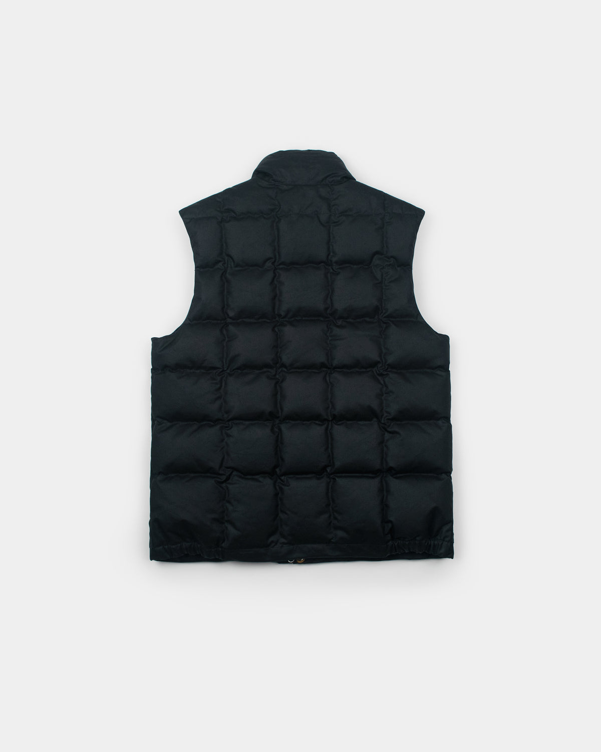 Italian Vest – Square Quilted Wax Cotton - Black