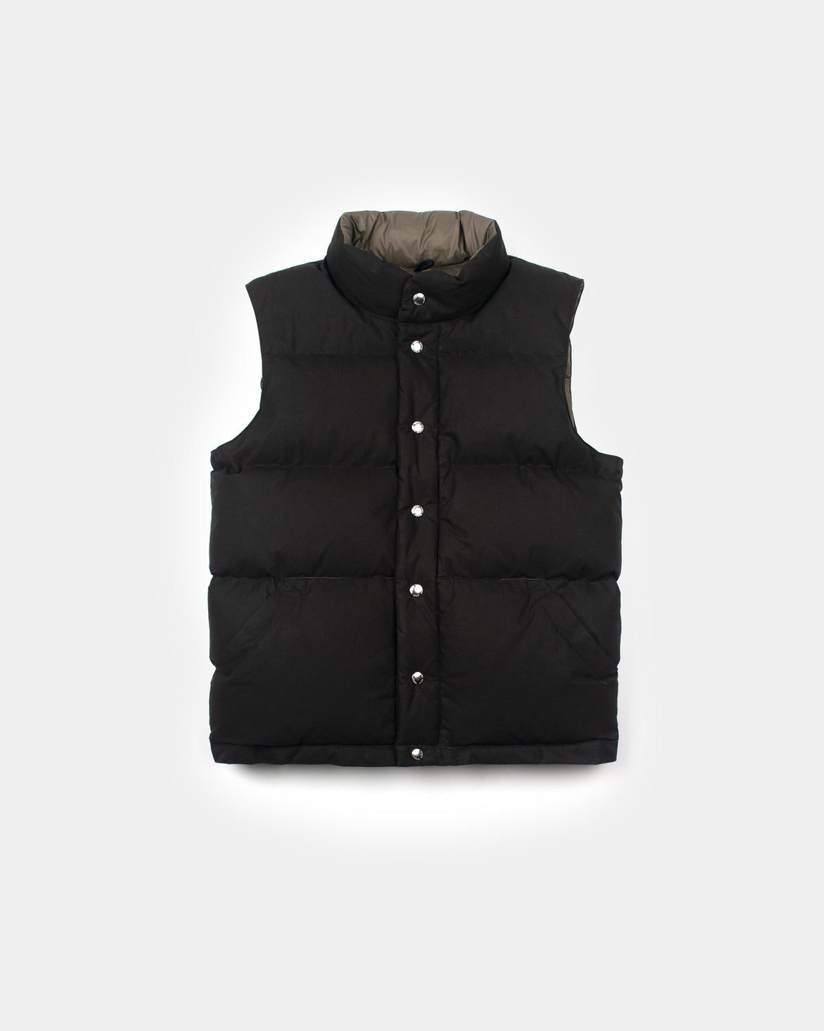 Down Italian Vest - Dry Wax Cotton - Vintage Black