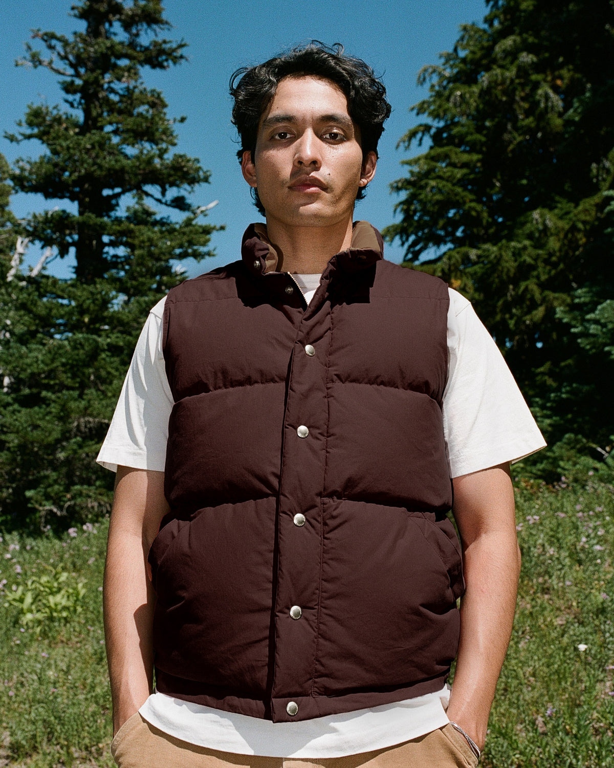 Down Italian Vest - Dry Wax Cotton - Vintage Black