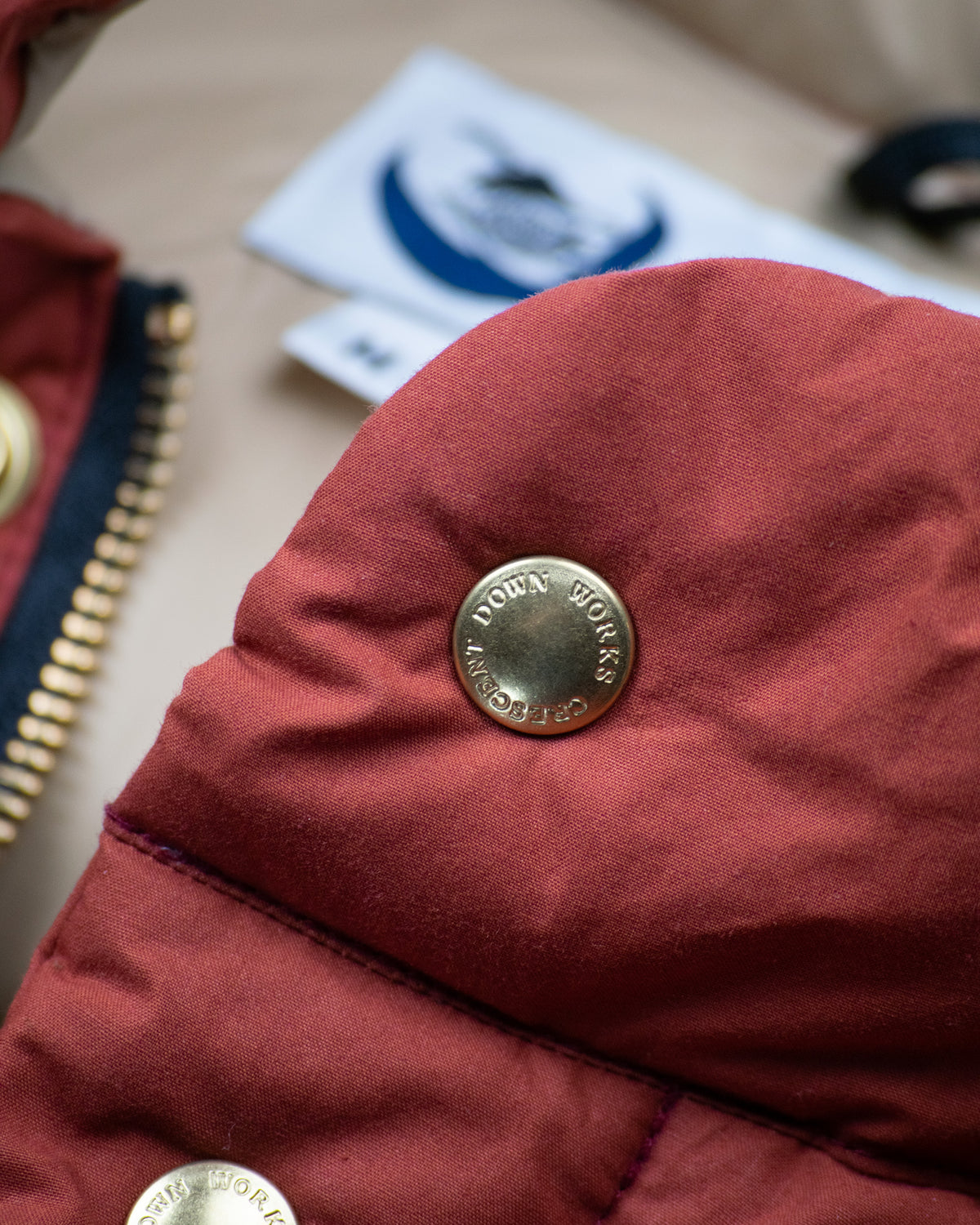 Down Italian Vest - Dry Wax Cotton - Paddington Red