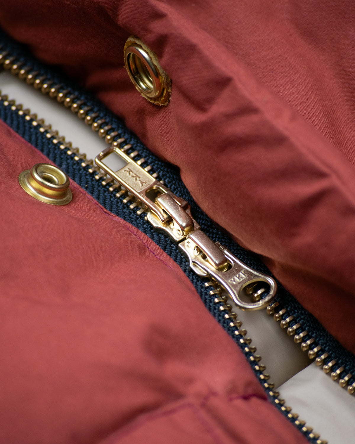 Down Italian Vest - Dry Wax Cotton - Paddington Red