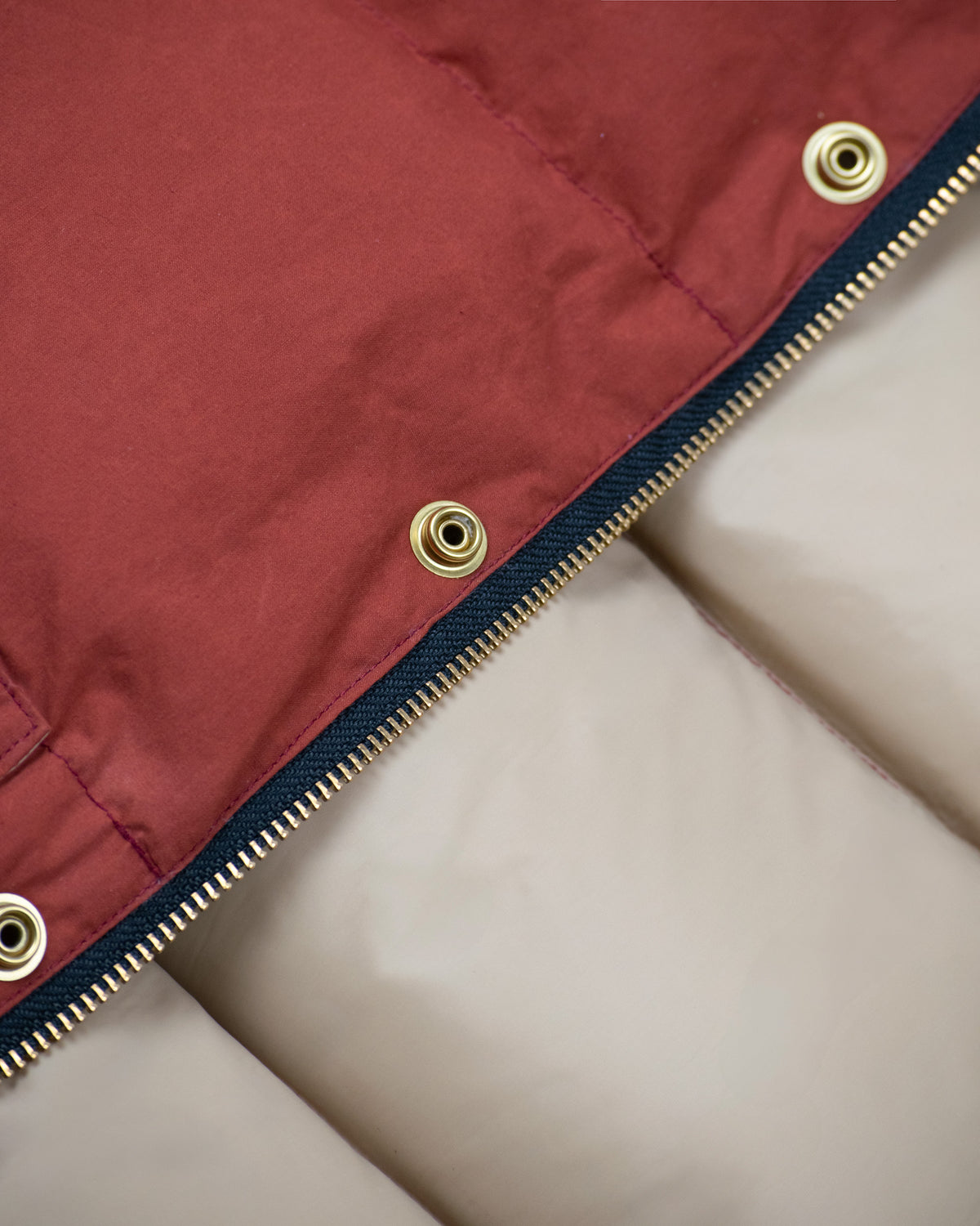 Down Italian Vest - Dry Wax Cotton - Paddington Red