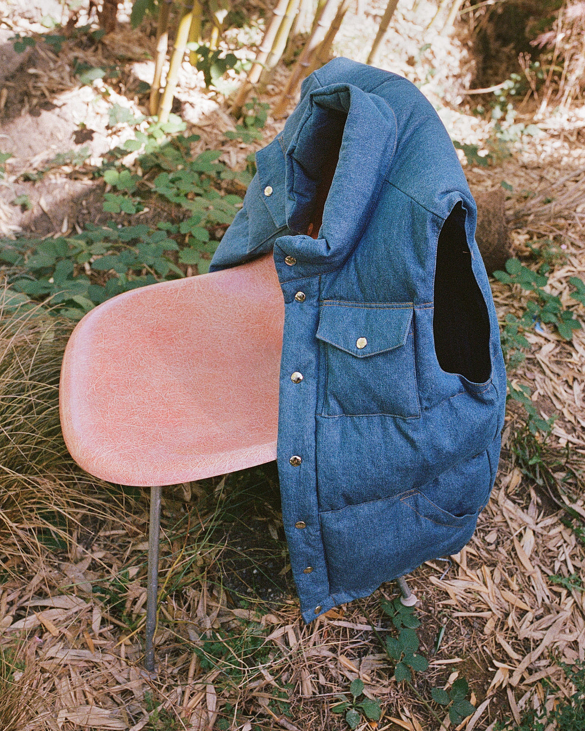 Down Italian Vest - Denim - Indigo Light Wash