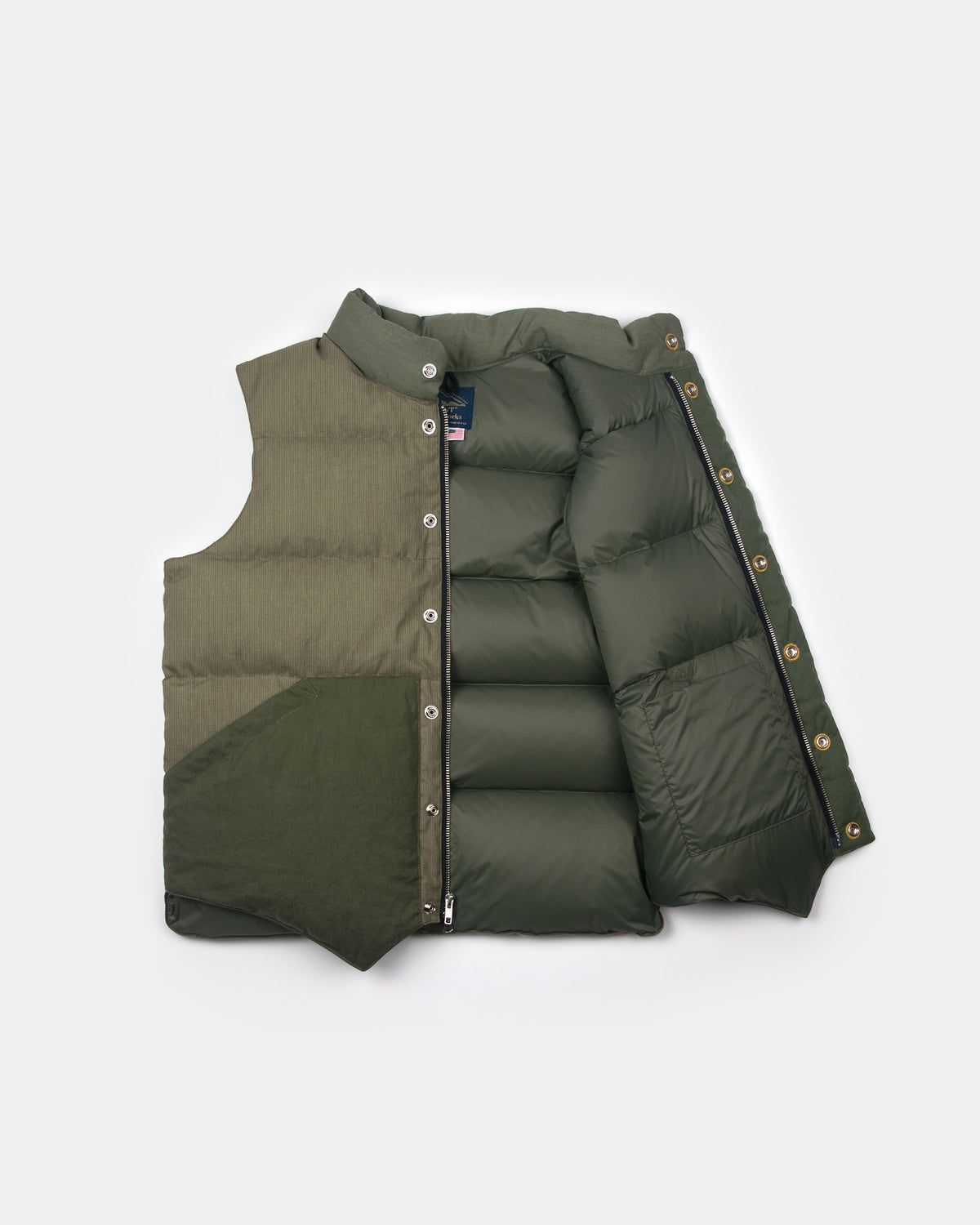 North by Northwest Vest - Army Surplus &amp; Corduroy - Patchwork Olive