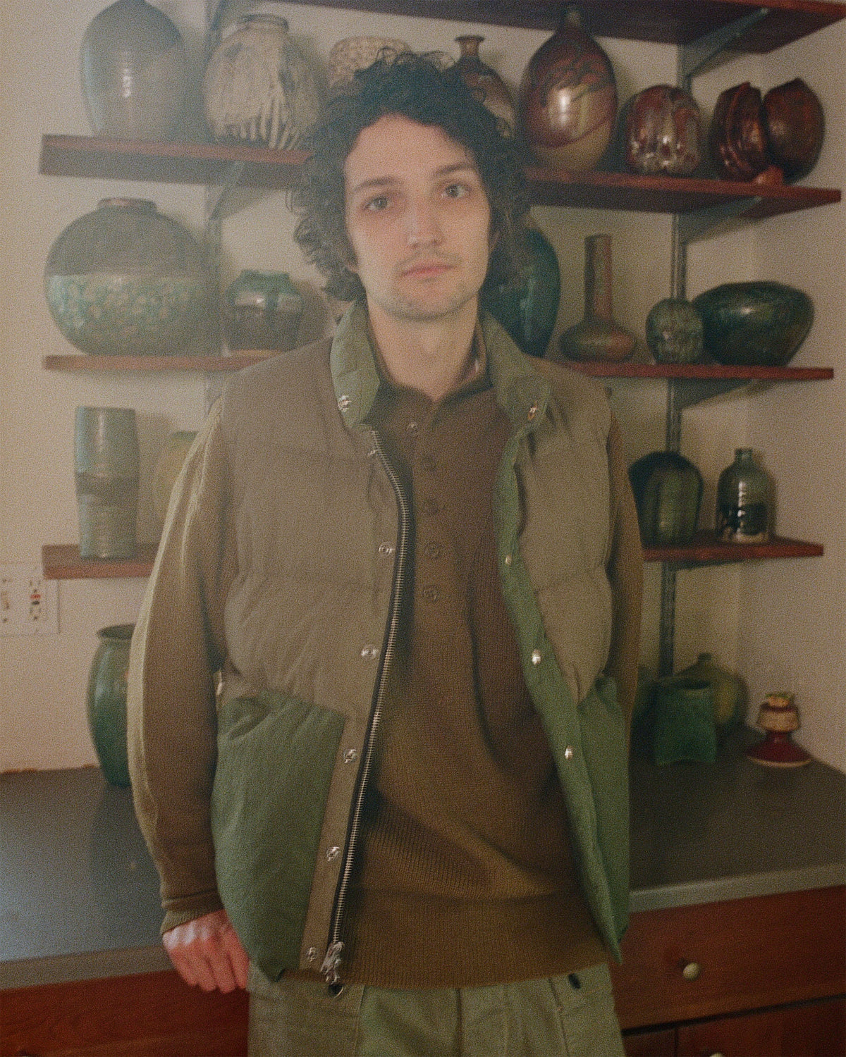 North by Northwest Vest - Army Surplus &amp; Corduroy - Patchwork Olive