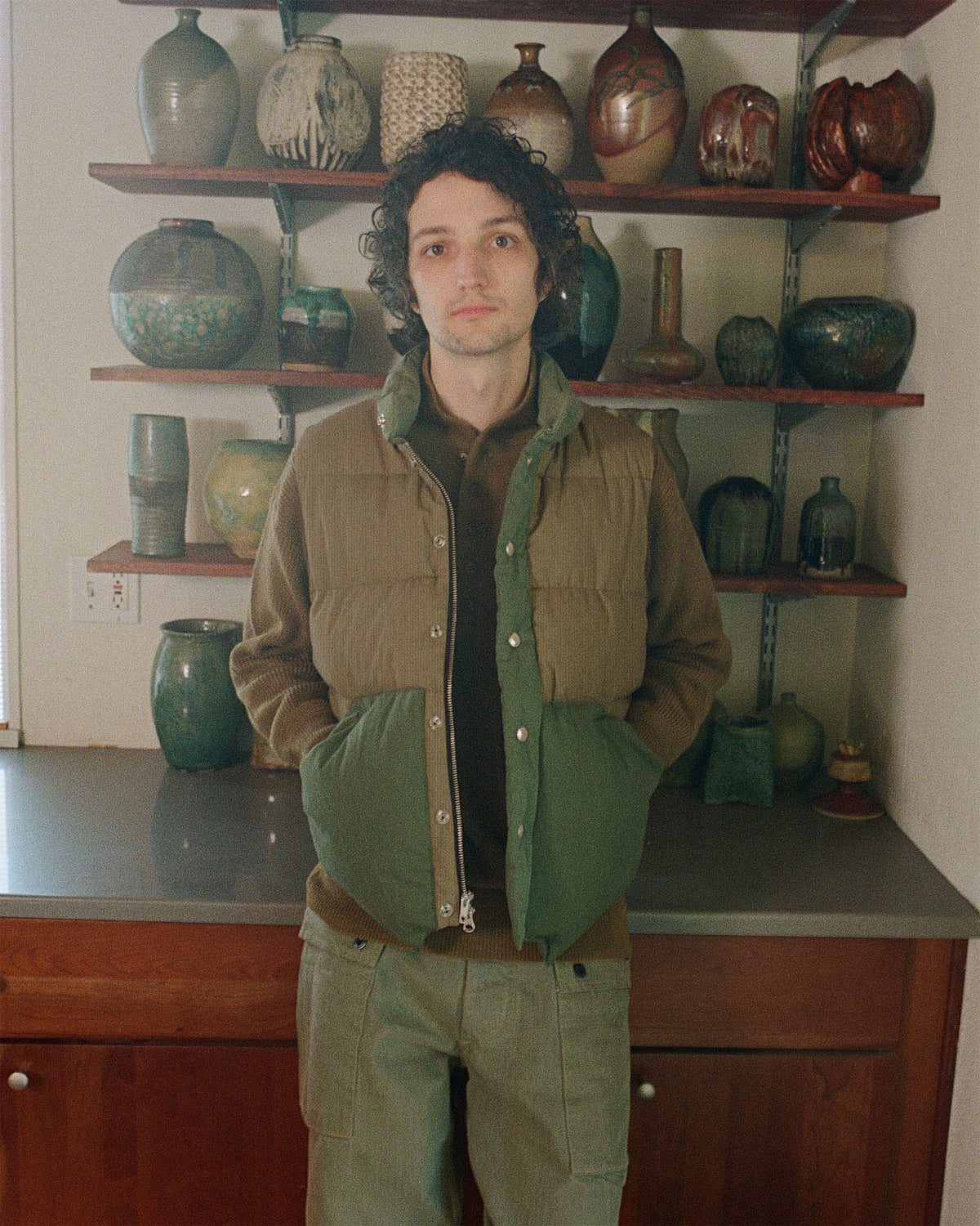 North by Northwest Vest - Army Surplus &amp; Corduroy - Patchwork Olive