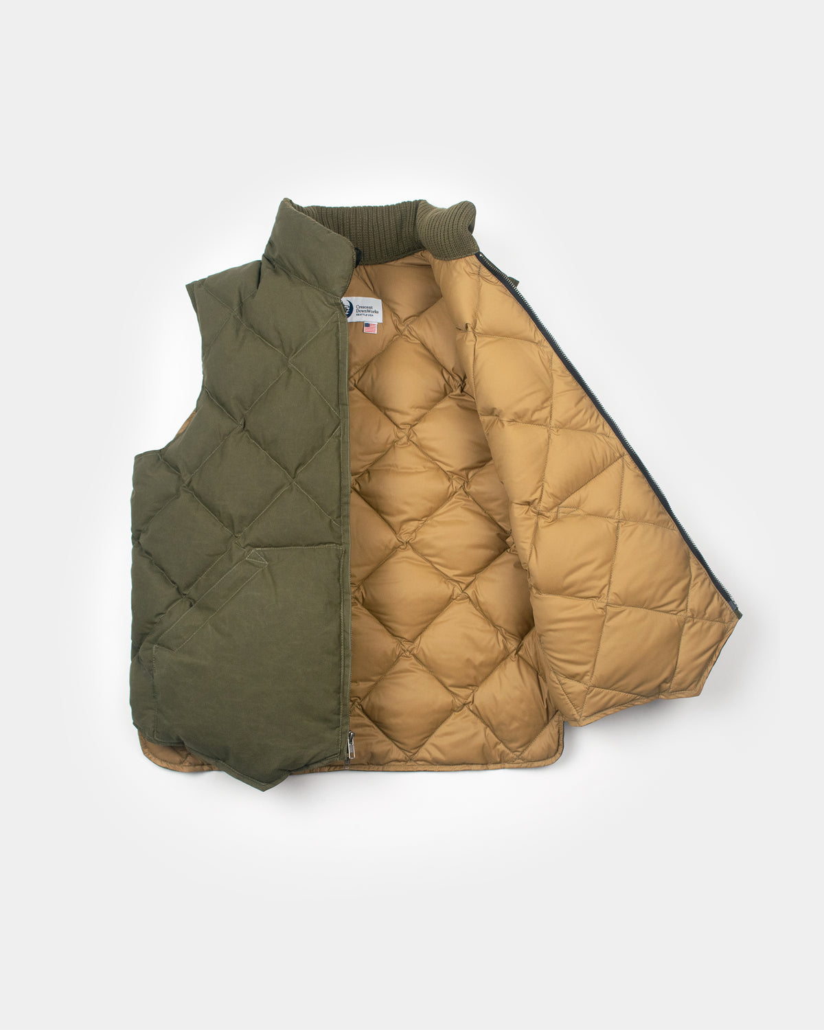 NxNW Diagonal Quilted Vest - Dry Wax Cotton - Douglas