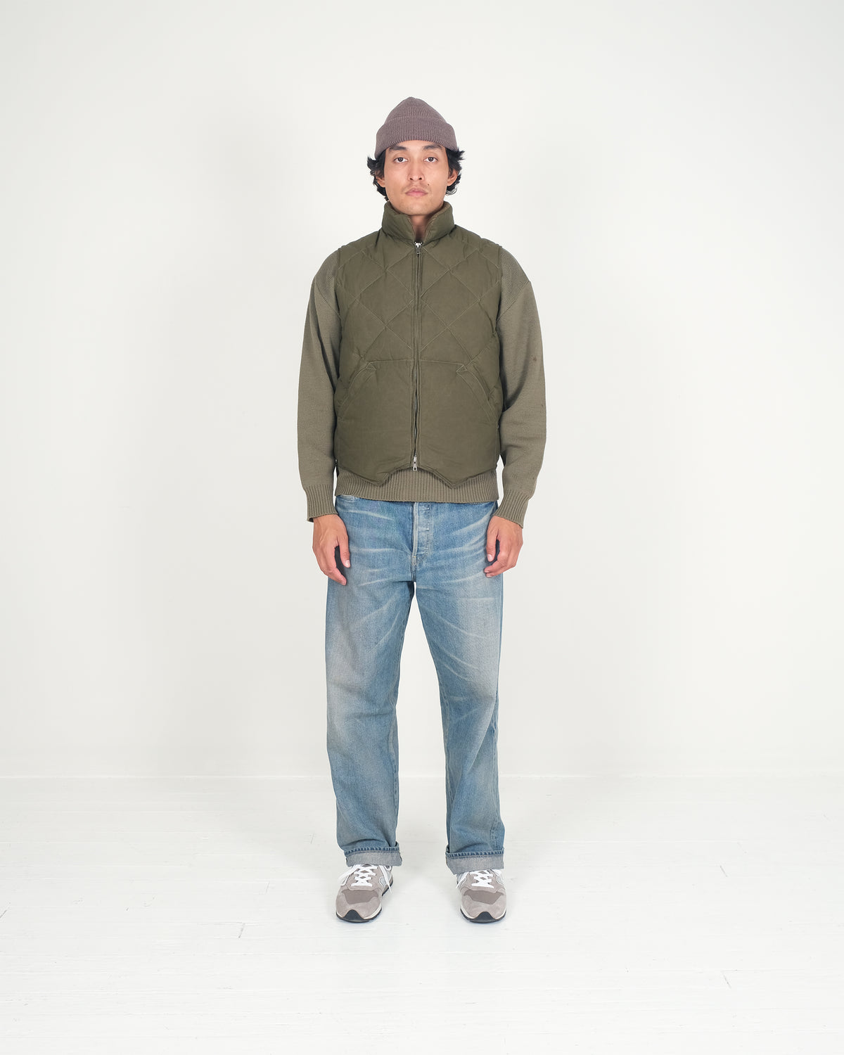 NxNW Diagonal Quilted Vest - Dry Wax Cotton - Douglas