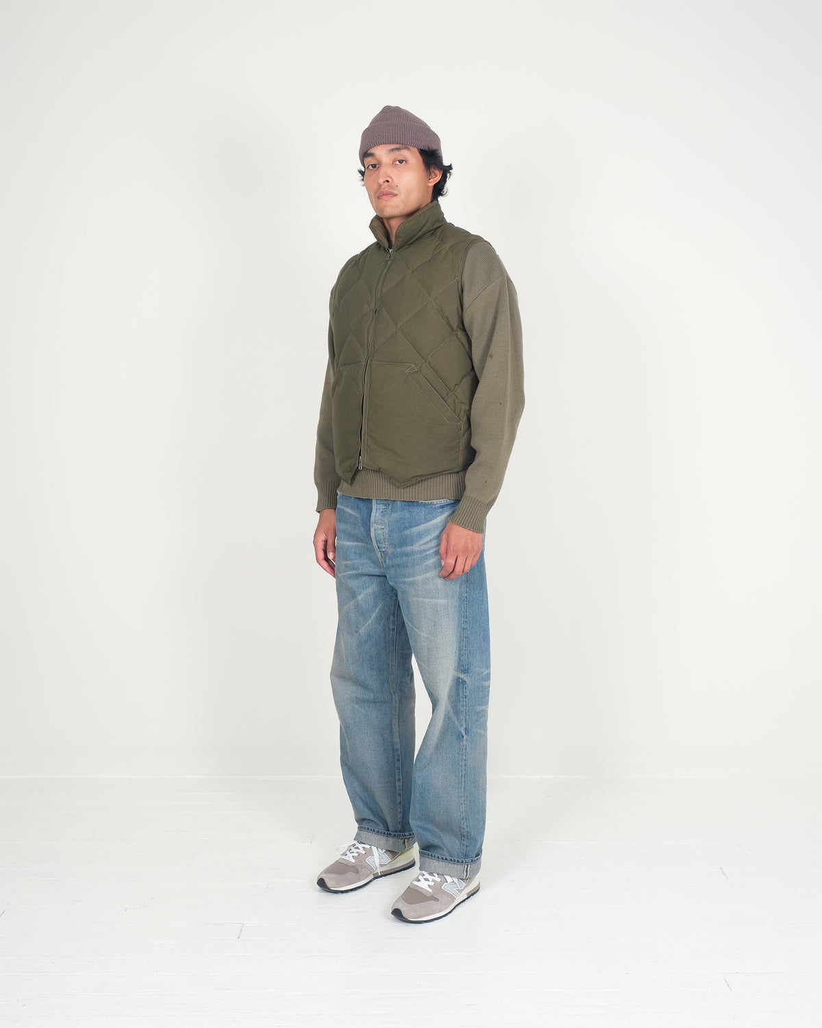 NxNW Diagonal Quilted Vest - Dry Wax Cotton - Douglas