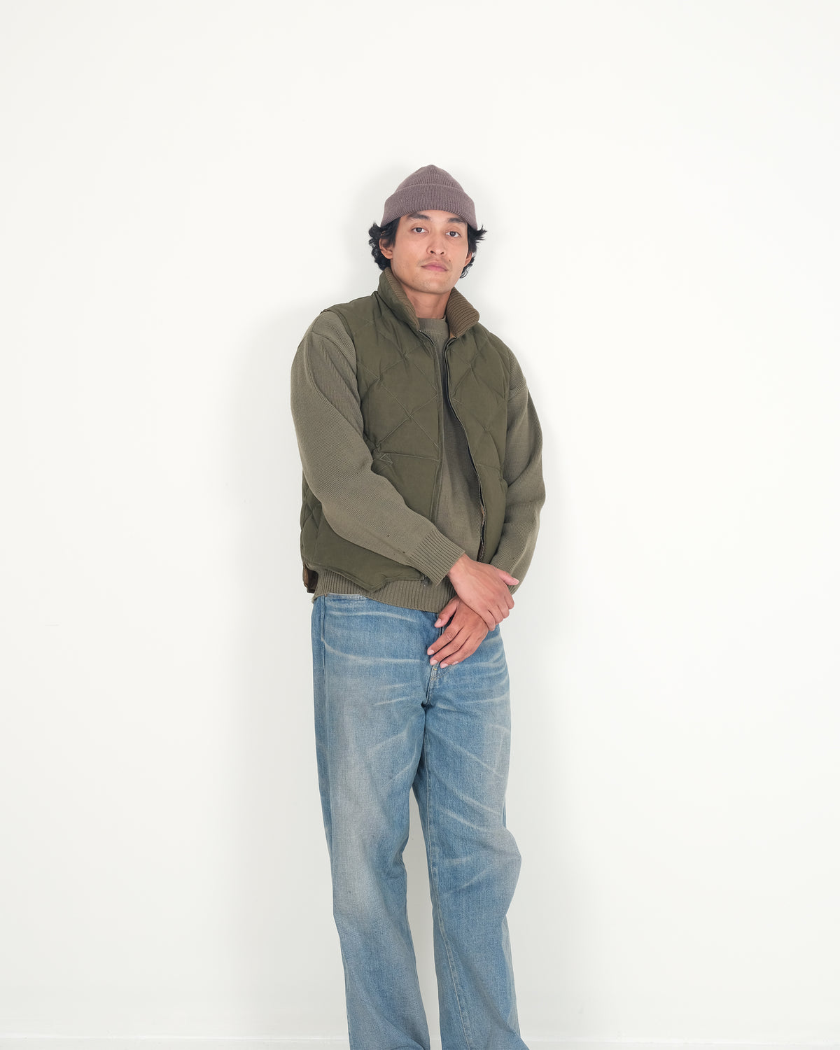 NxNW Diagonal Quilted Vest - Dry Wax Cotton - Douglas