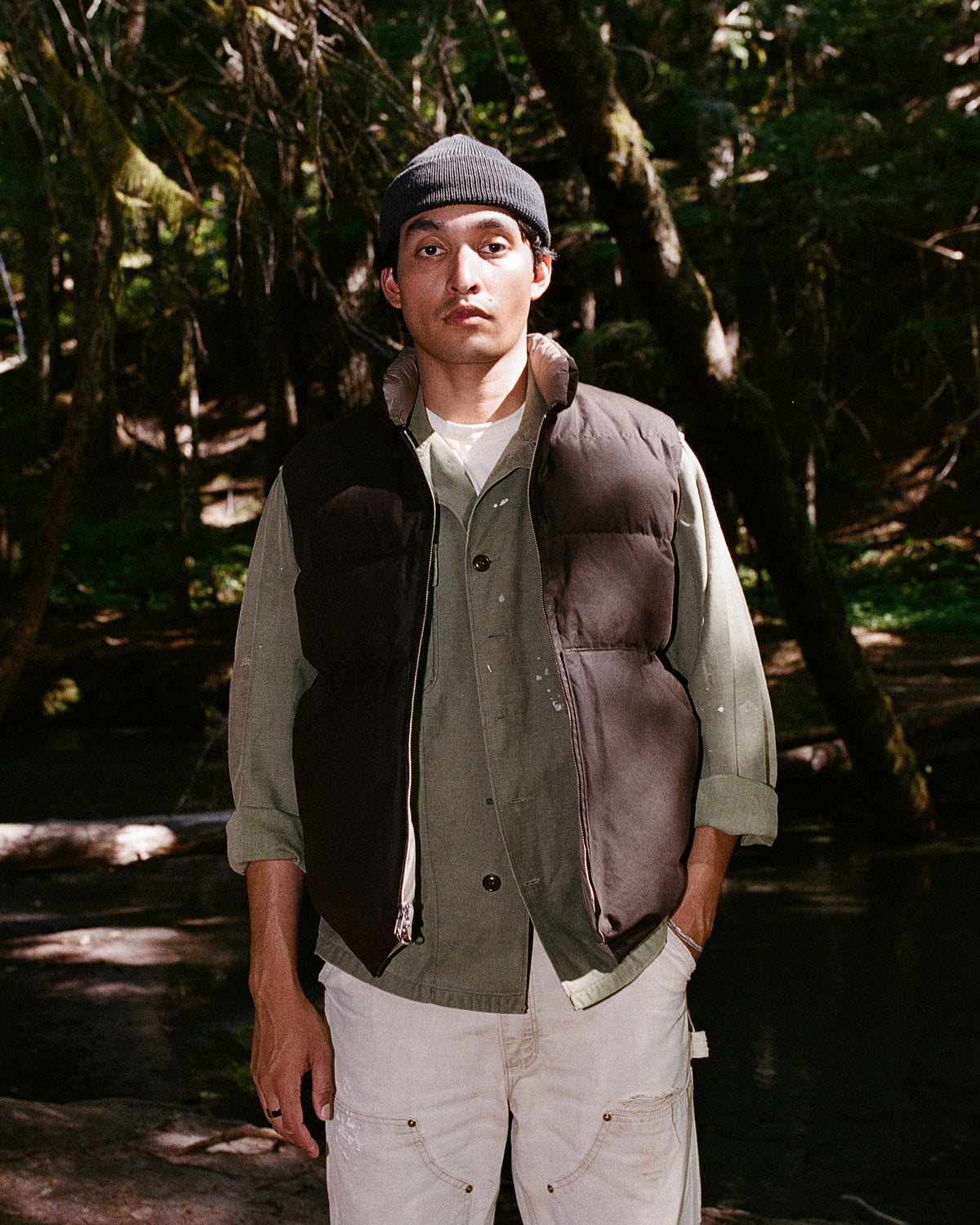 North by Northwest Vest - Dry Wax Cotton - Vintage Black