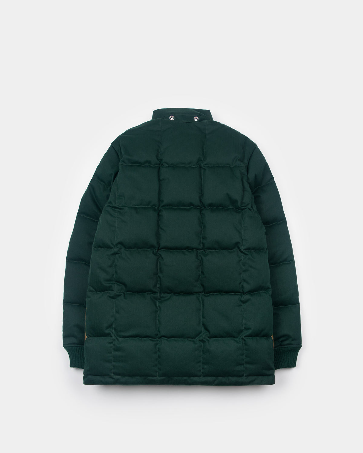 Classico Down Parka - Box Quilt Waxed Cotton - Forest Herringbone