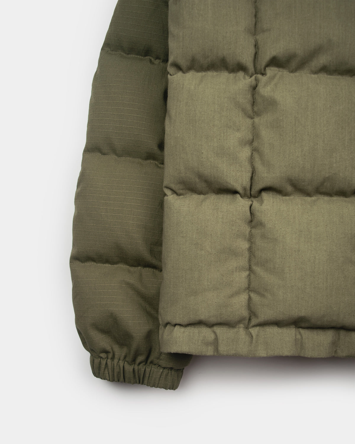 Hooded Sweatshirt - Army Surplus &amp; Corduroy - Patchwork Olive