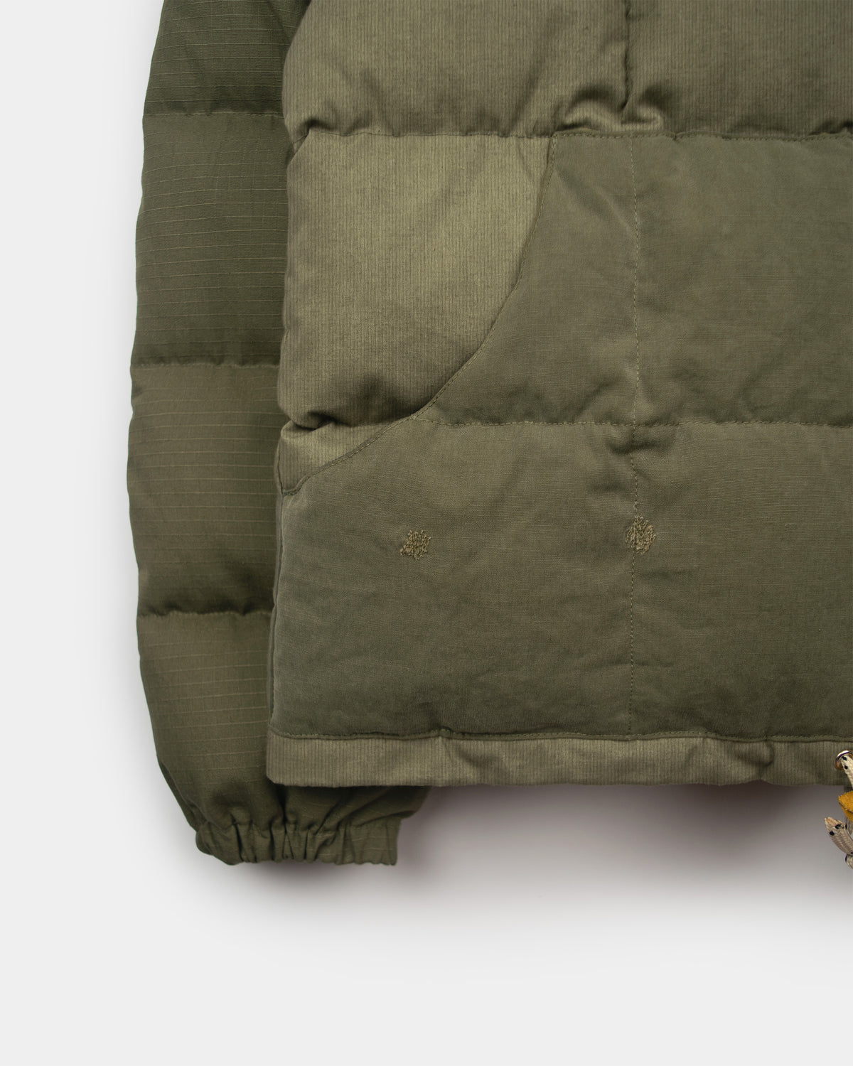 Hooded Sweatshirt - Army Surplus &amp; Corduroy - Patchwork Olive