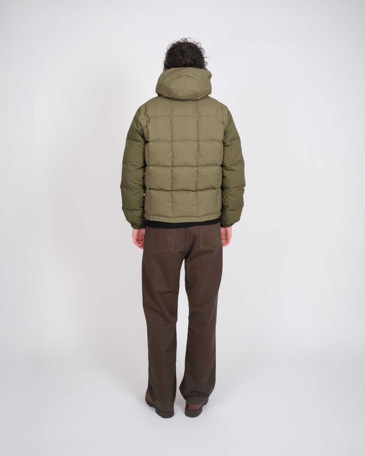 Hooded Sweatshirt - Army Surplus &amp; Corduroy - Patchwork Olive