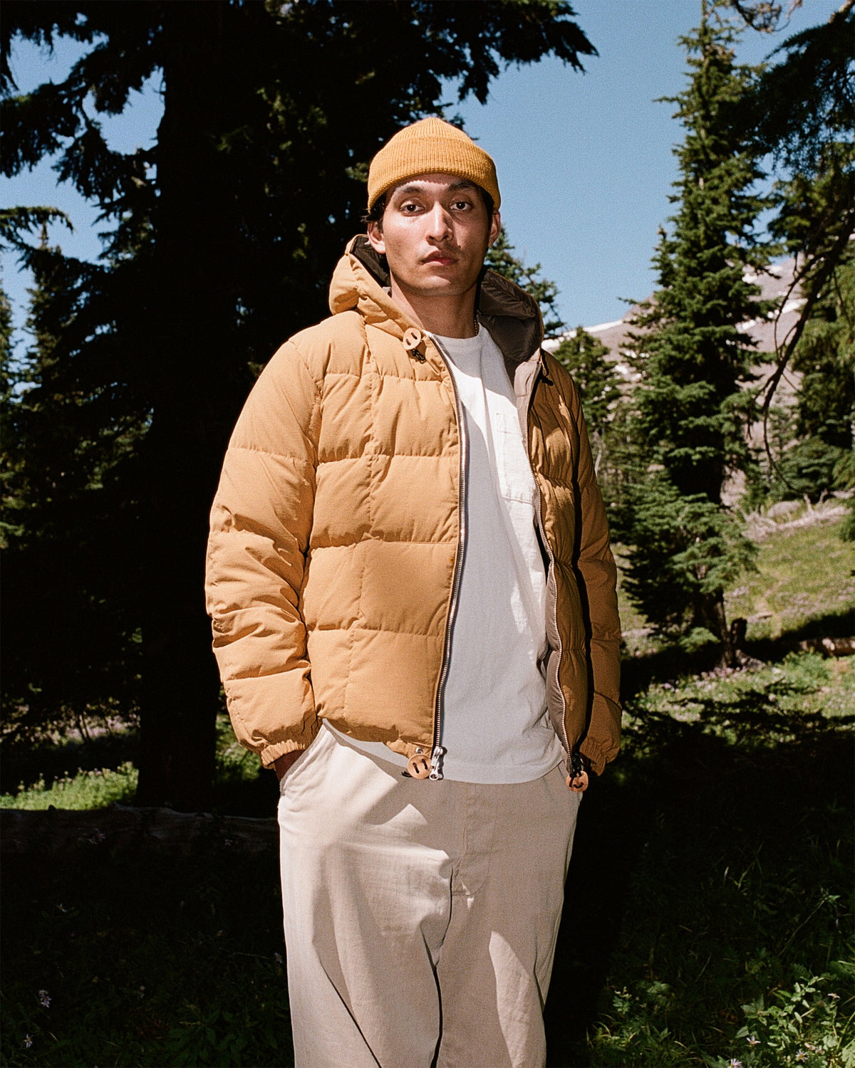 Hooded Sweatshirt - Recycled Ripstop - Mustard