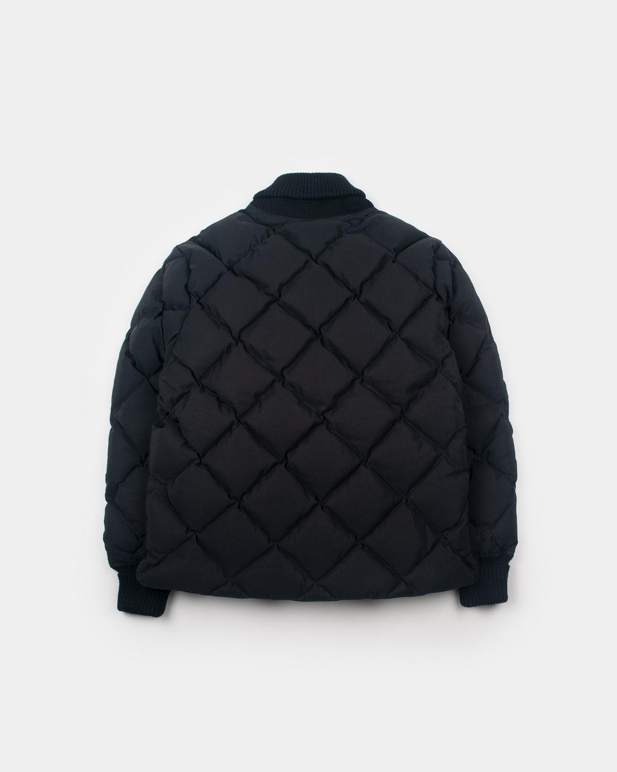 Diagonal Quilted Sweater - Black