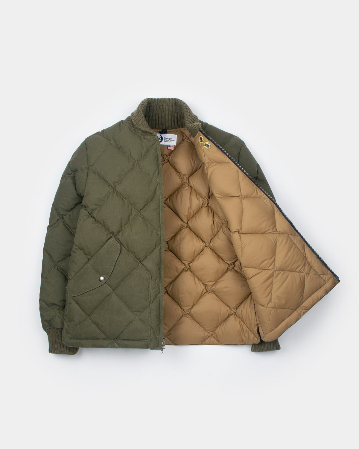 Diagonal Quilted Sweater - Dry Wax Cotton - Douglas Green
