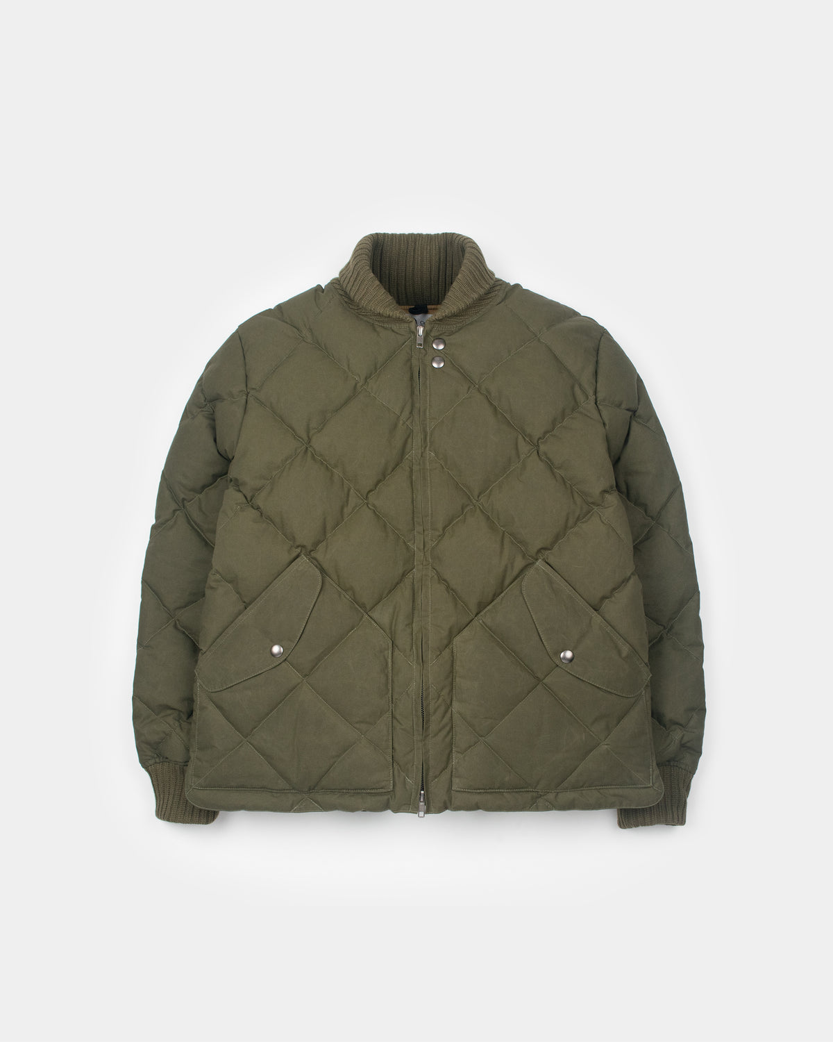 Diagonal Quilted Sweater - Dry Wax Cotton - Douglas Green