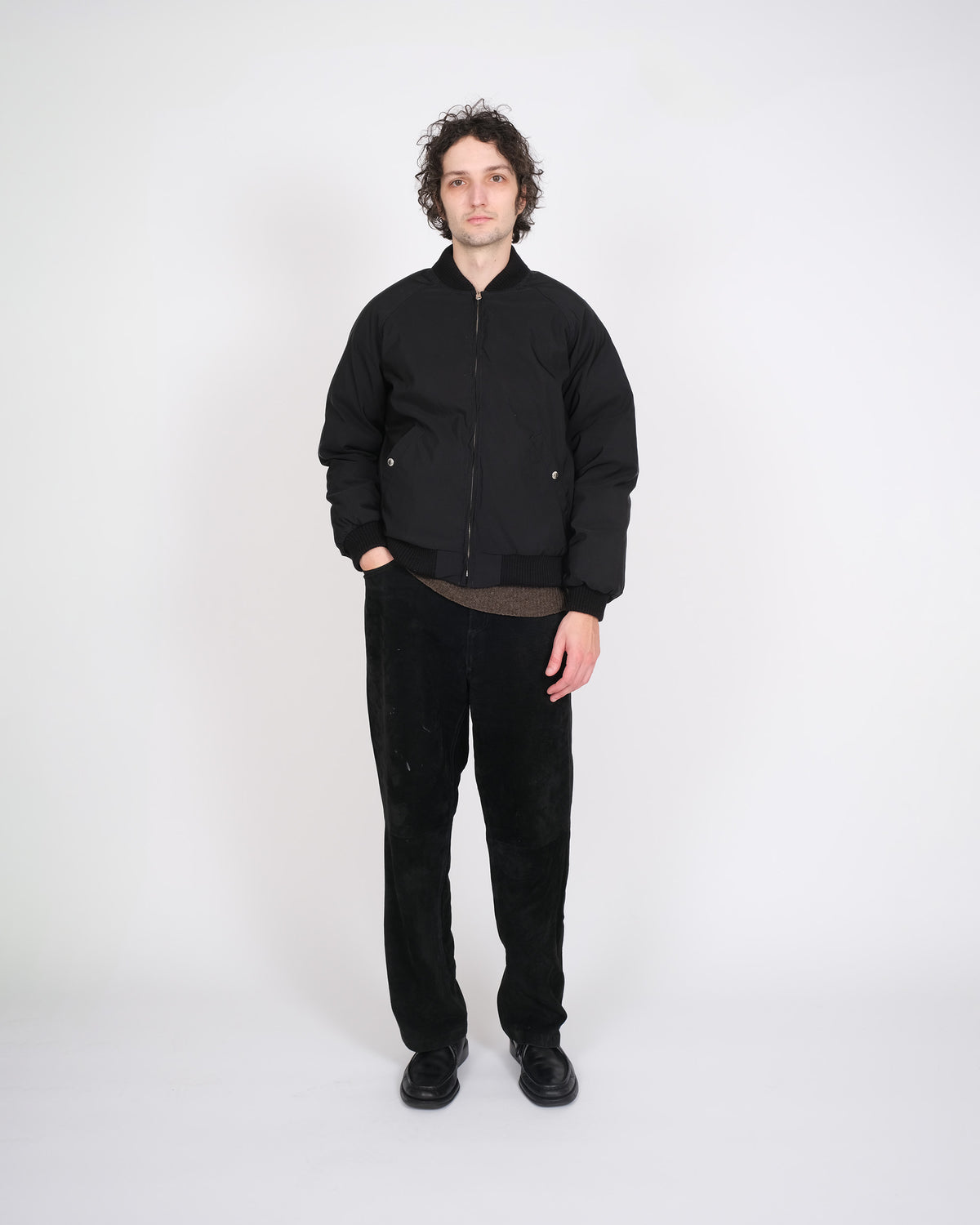 Down Bomber - Reversible - Black and Olive