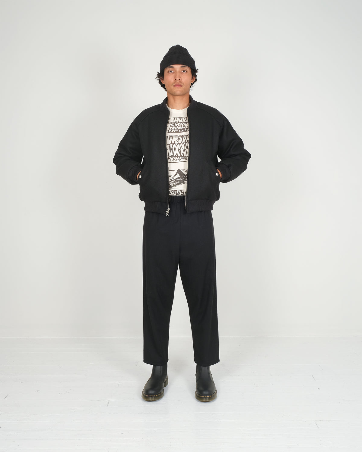 Down Bomber - Wool - Black