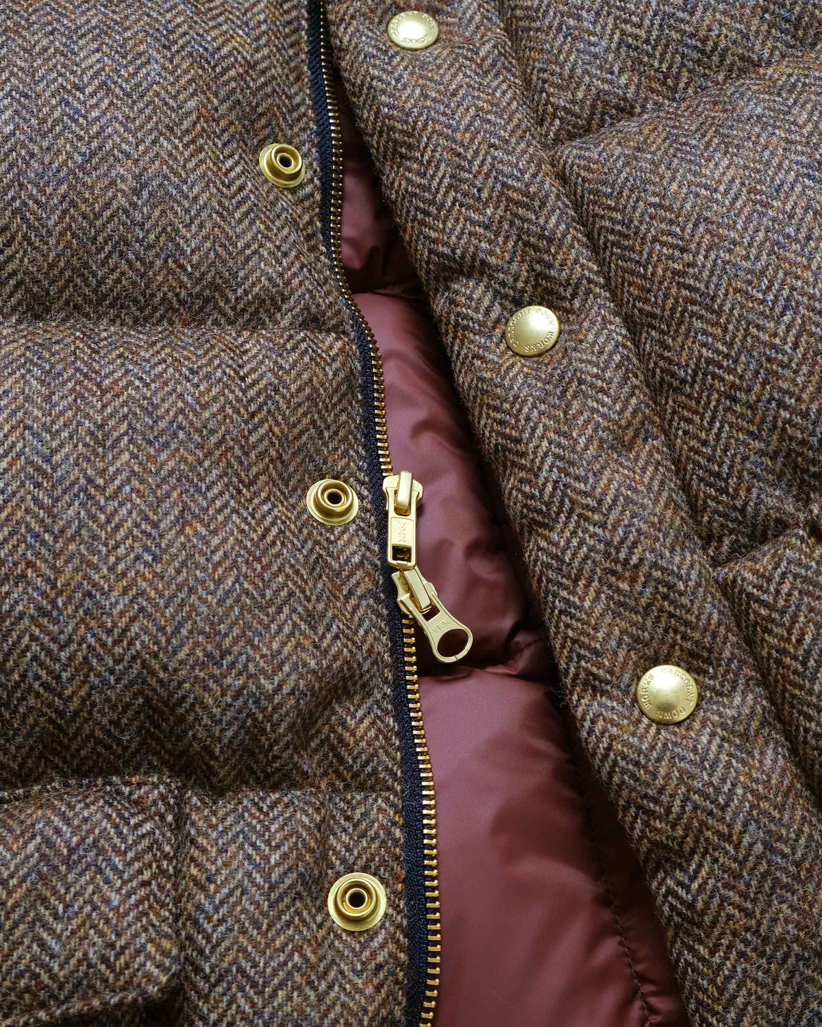 Italian Vest – Quilted Brown Herringbone Wool