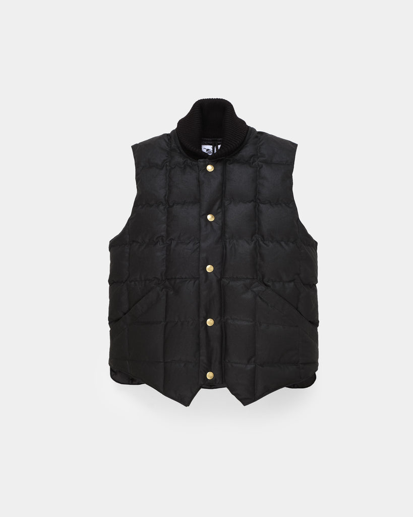 Crescent Down Works NxNW Box Quilt Vest – Waxed Cotton – Black